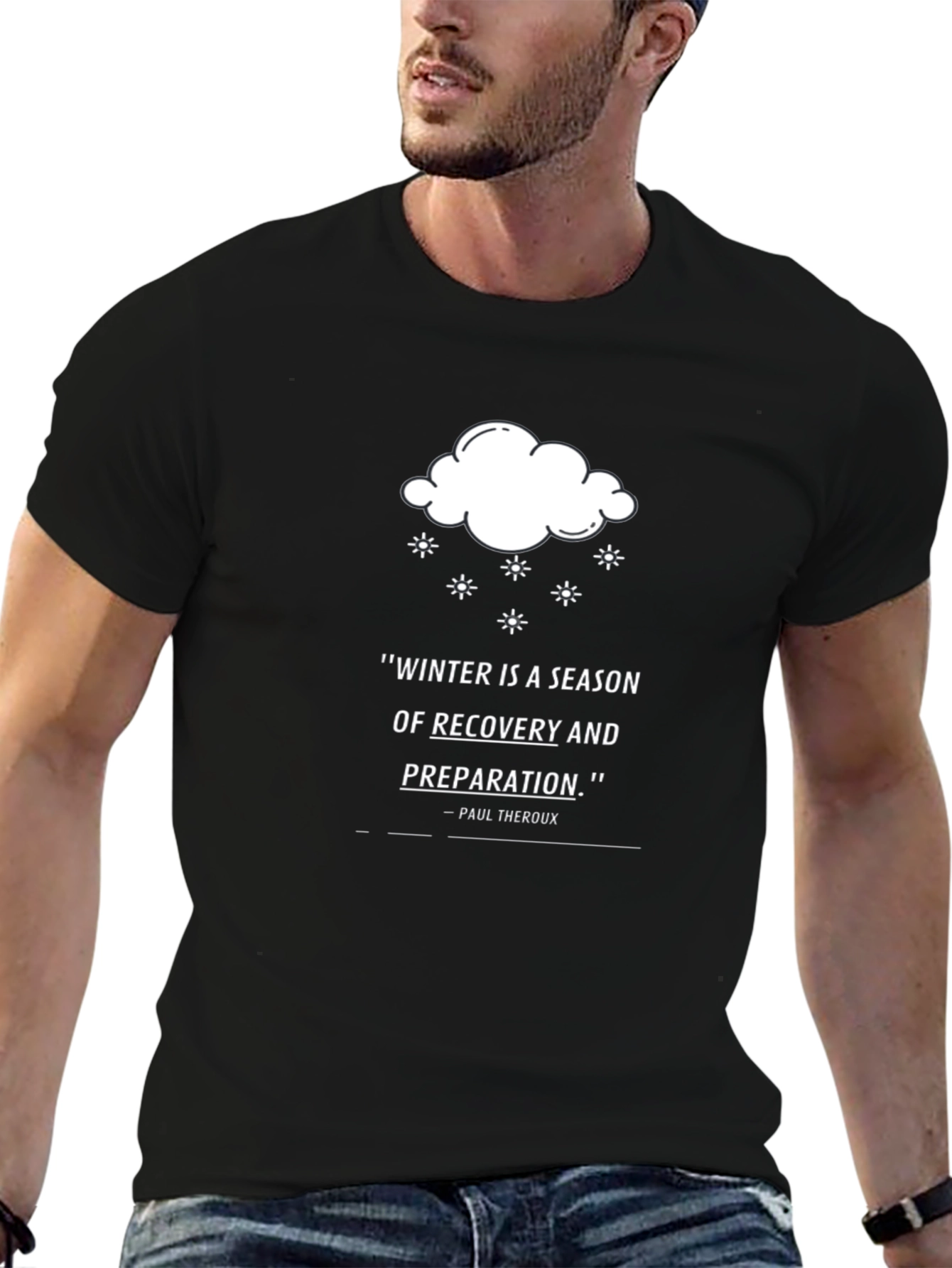 Black Winter Recovery Quote T-Shirt view 6