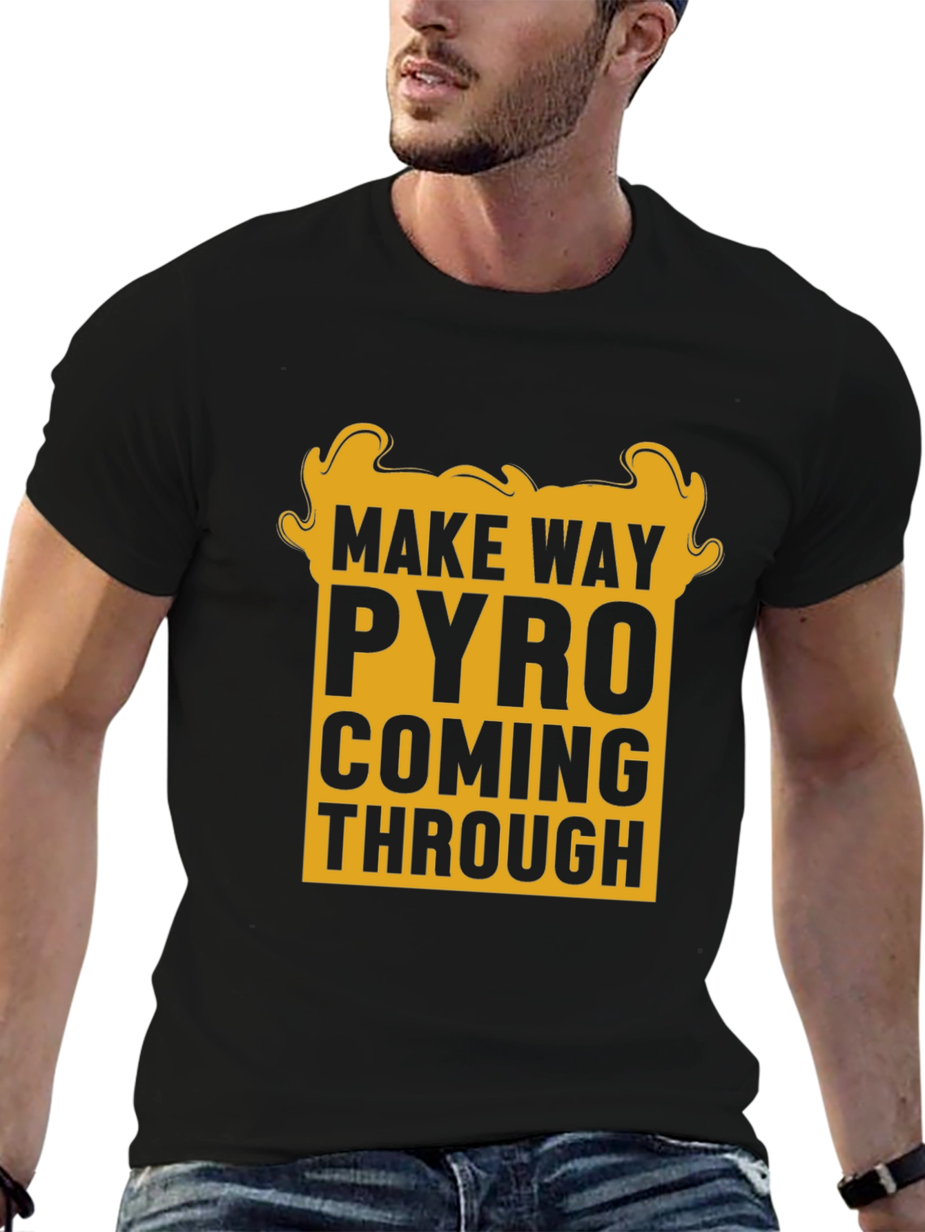 Black Make Way Pyro T-Shirt - Bold Graphic Tee view 6