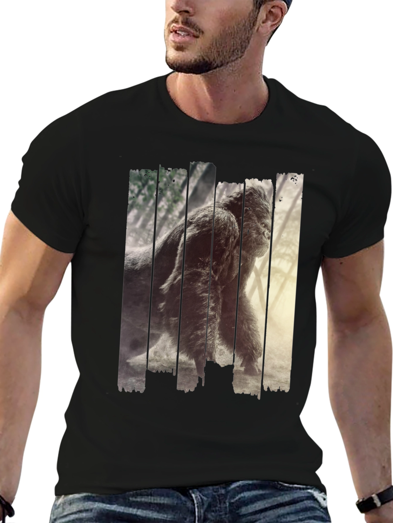Black Gorilla Graphic Black T-Shirt view 6