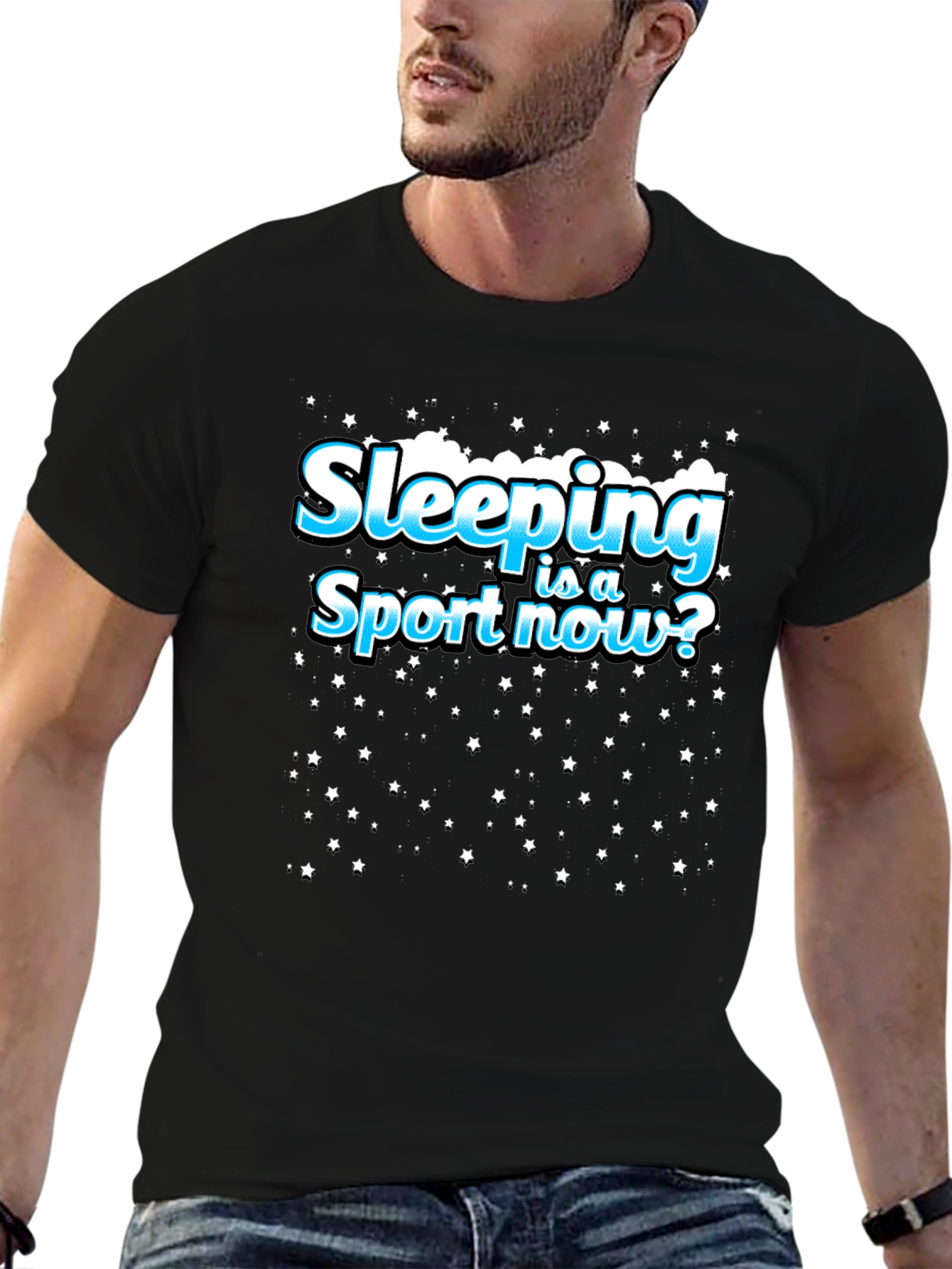 Black Sleeping is a Sport T-Shirt view 6