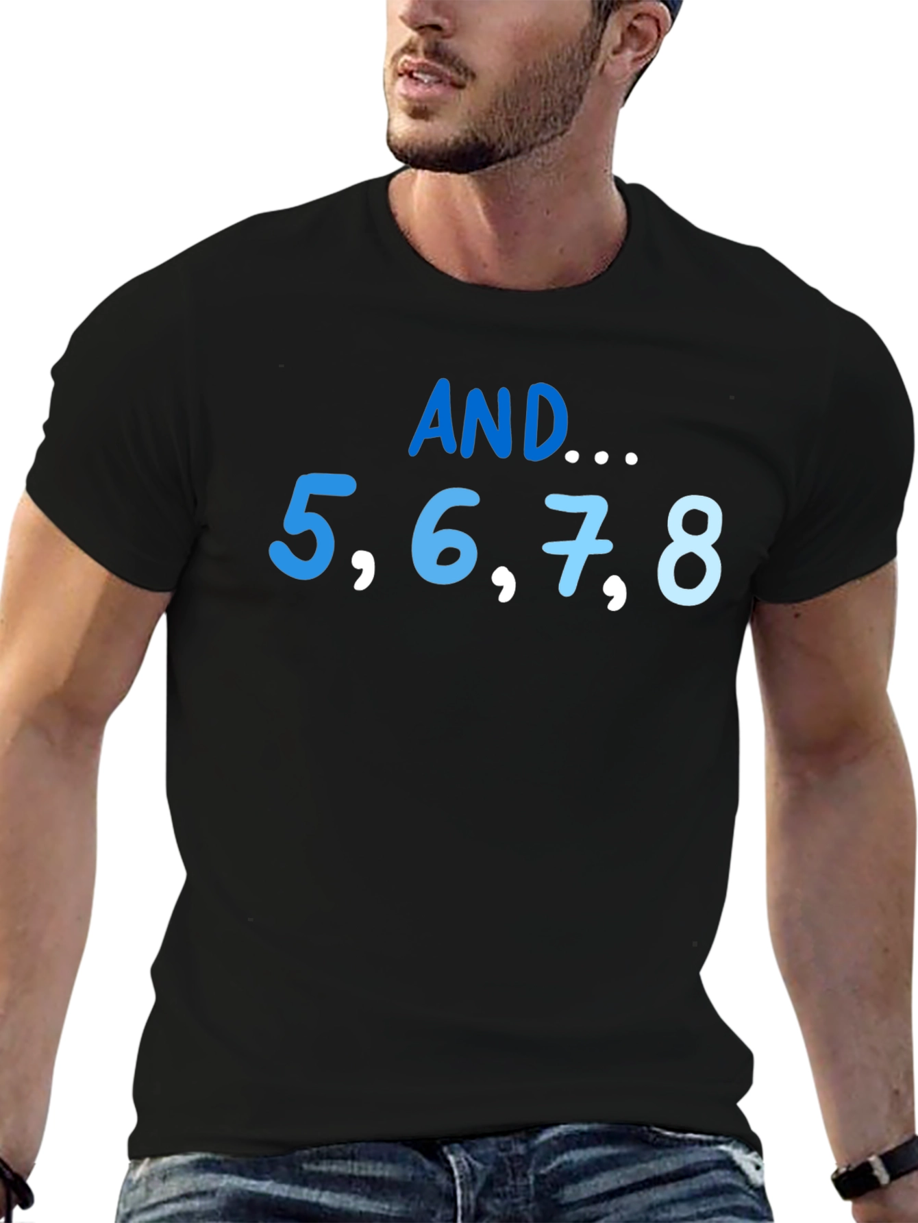 Black AND... 5,6,7,8 Dance T-Shirt view 6