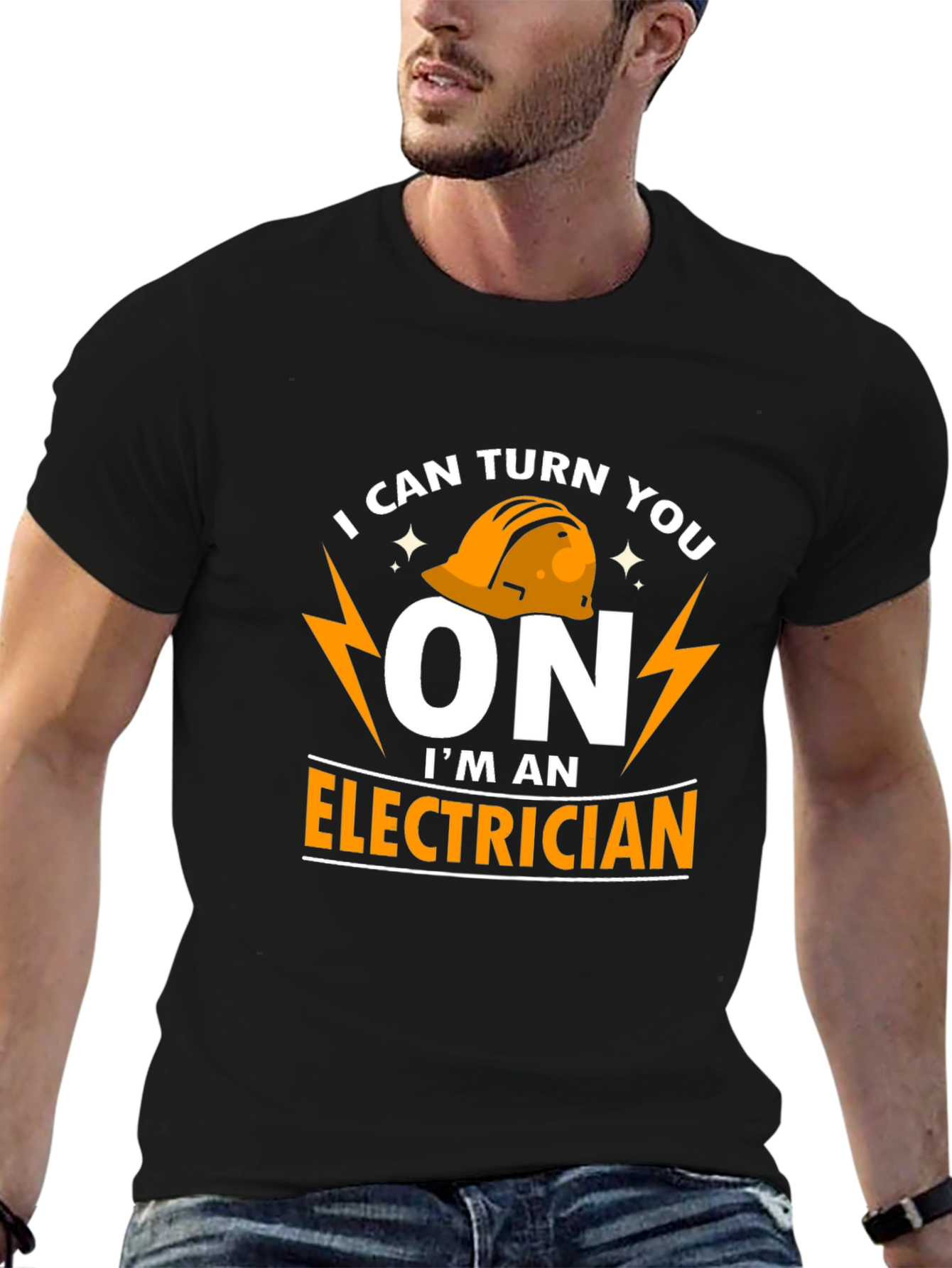 Black I Can Turn You On Electrician T-Shirt view 6