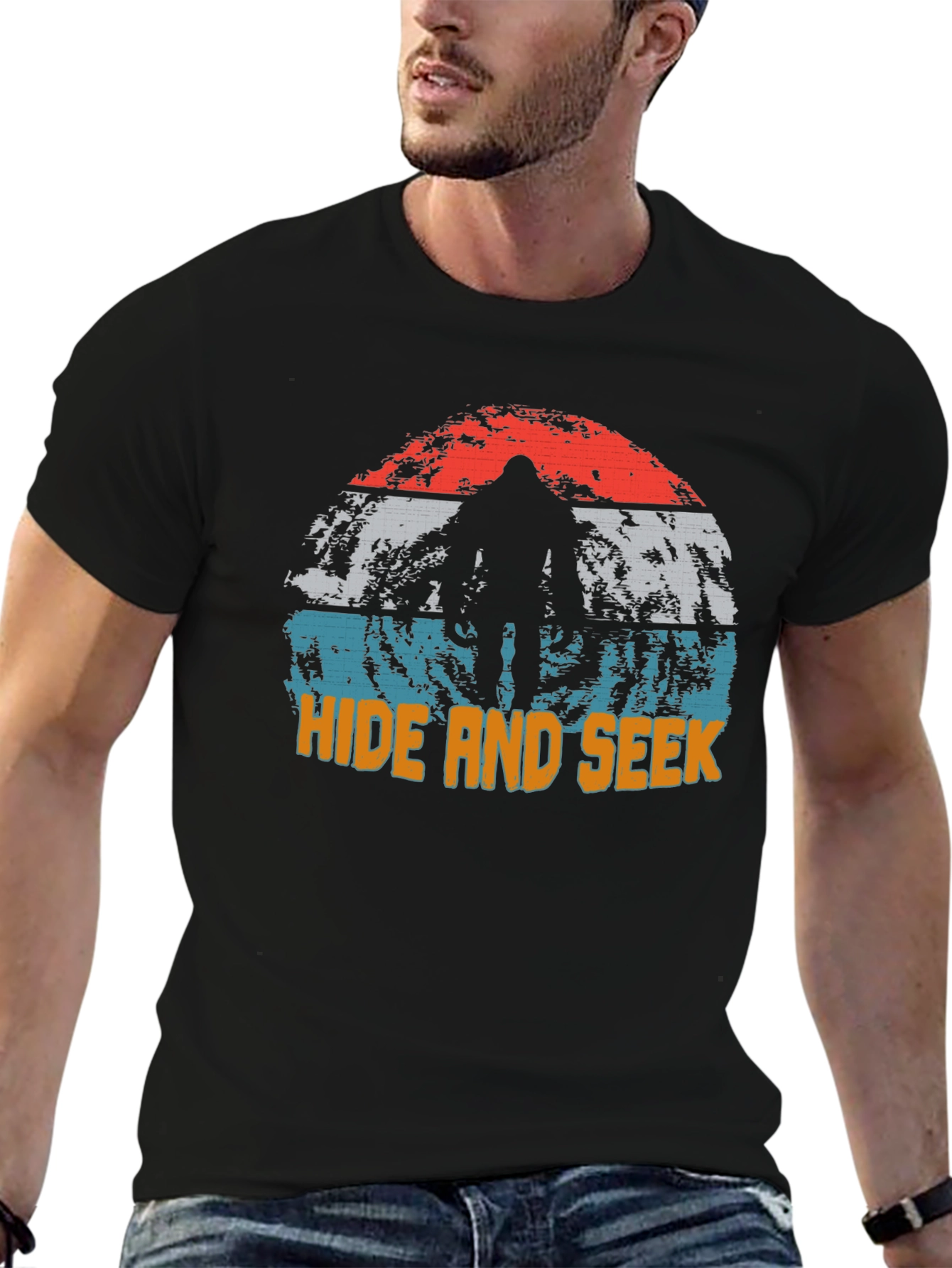 Black Hide and Seek Bigfoot Graphic Tee view 6