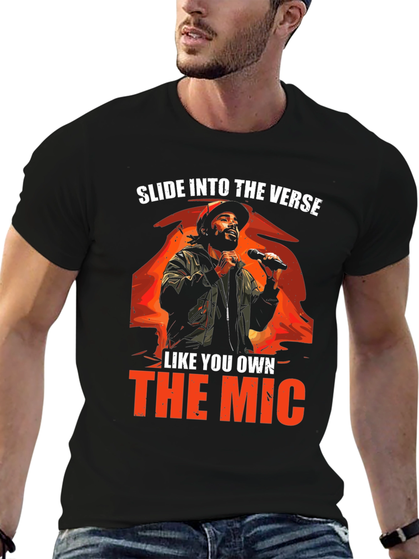 Black Slide Into The Verse Graphic Tee view 6