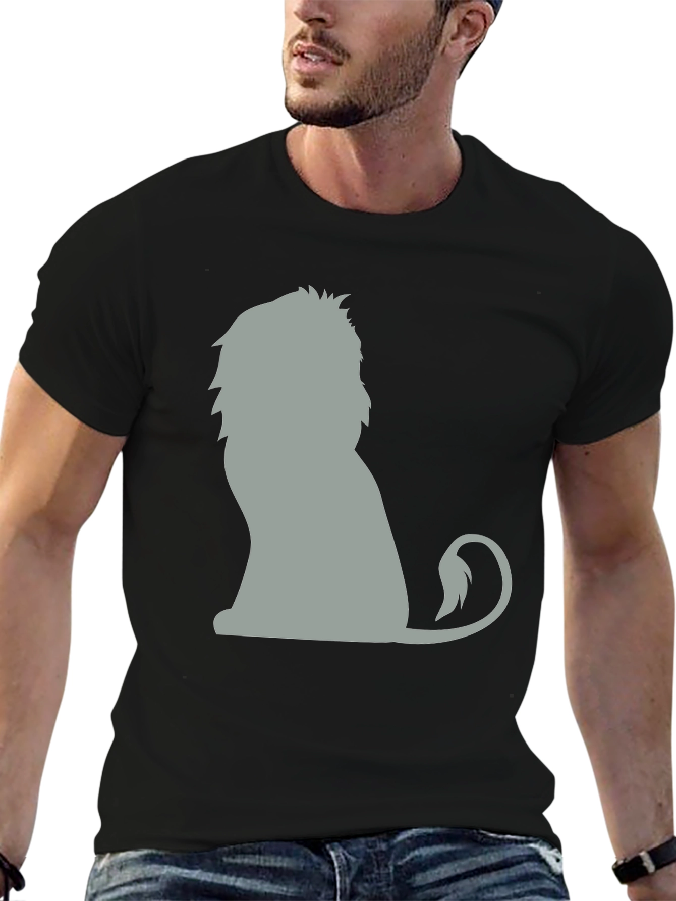 Black Lion Graphic Tee - Unisex Cotton T-Shirt view 6