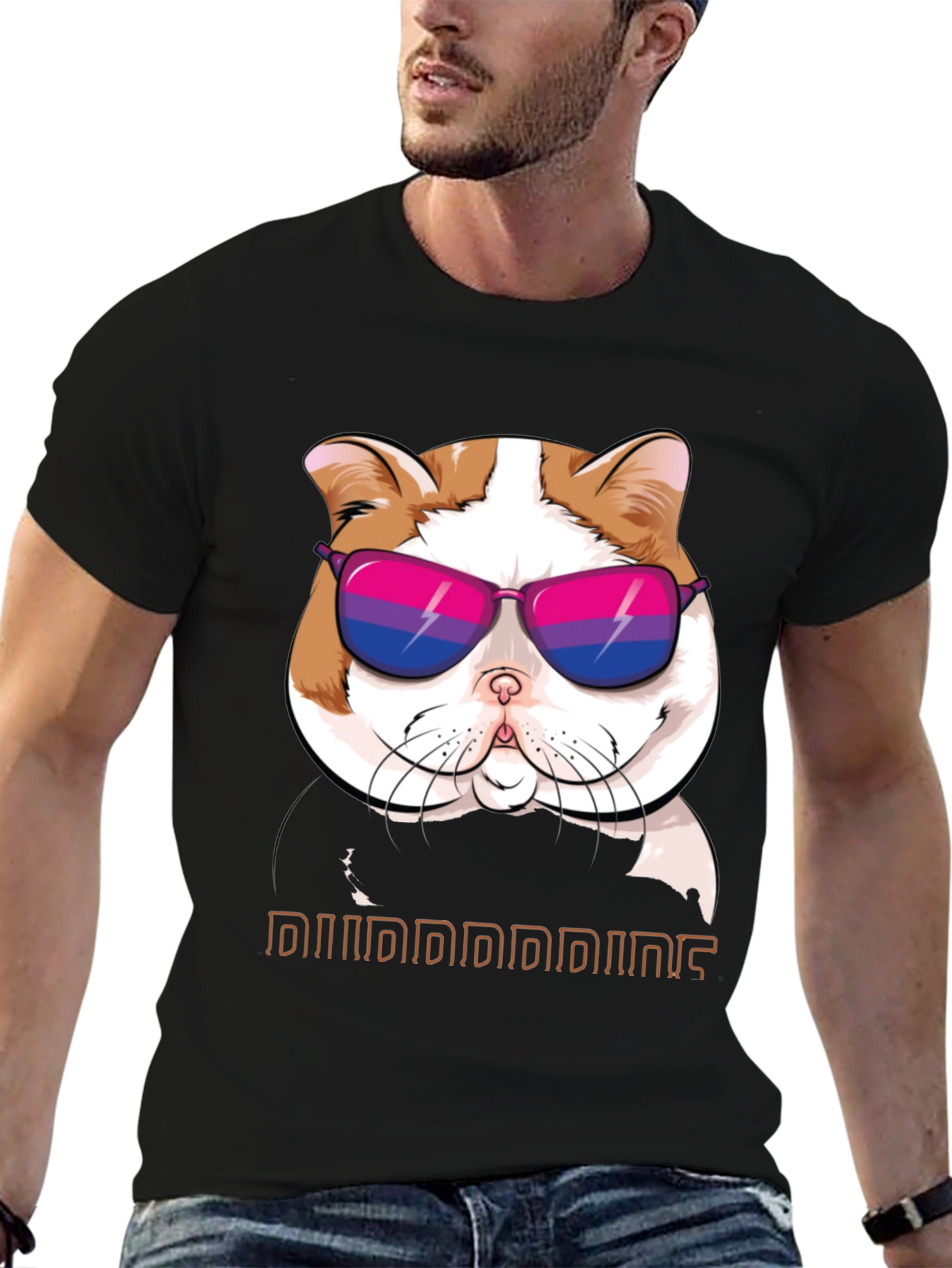 Cool Cat T-Shirt: Bi Pride Sunglasses - 6