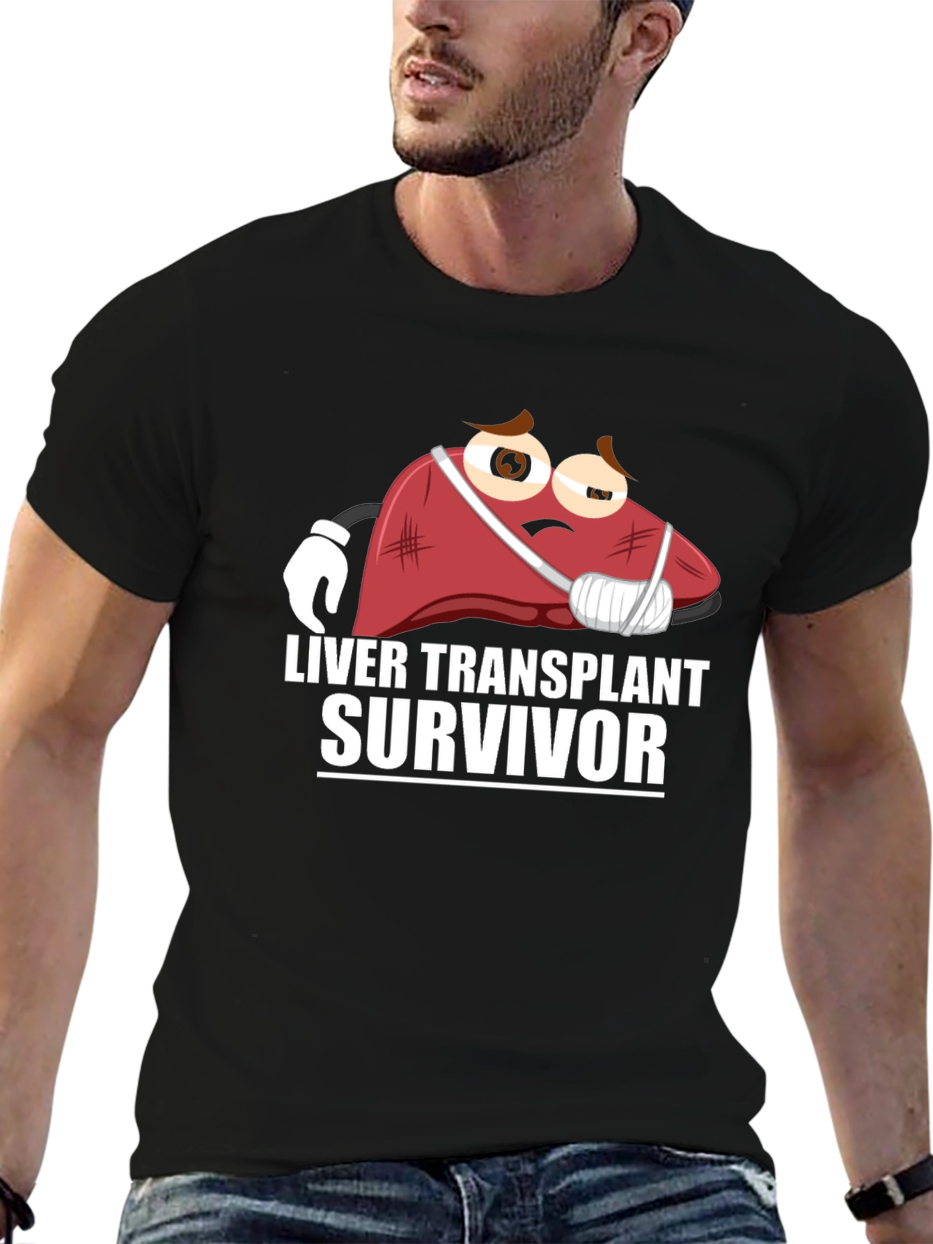 Black Liver Transplant Survivor T-Shirt view 6