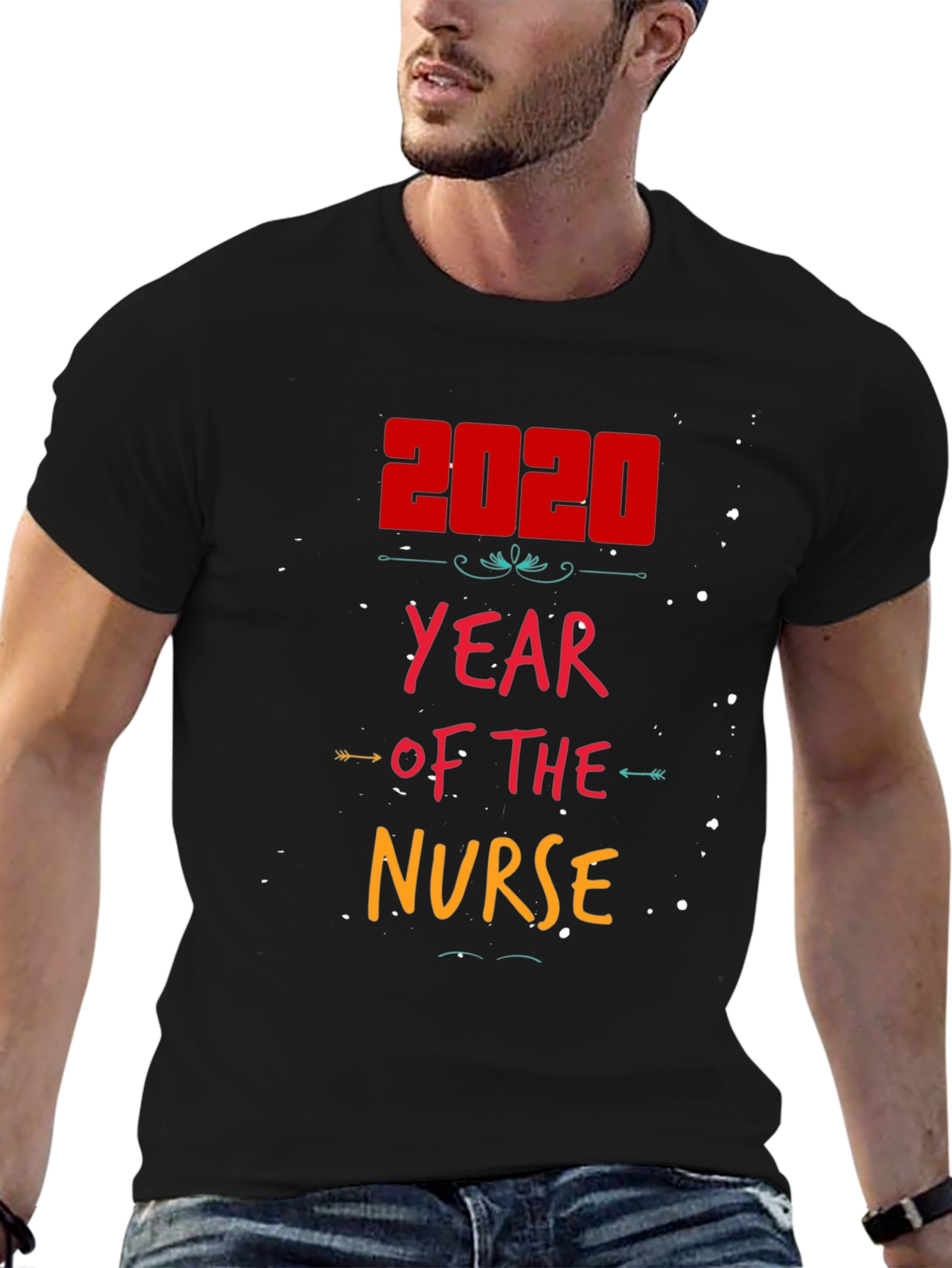 Black 2020 Year of the Nurse T-Shirt view 6