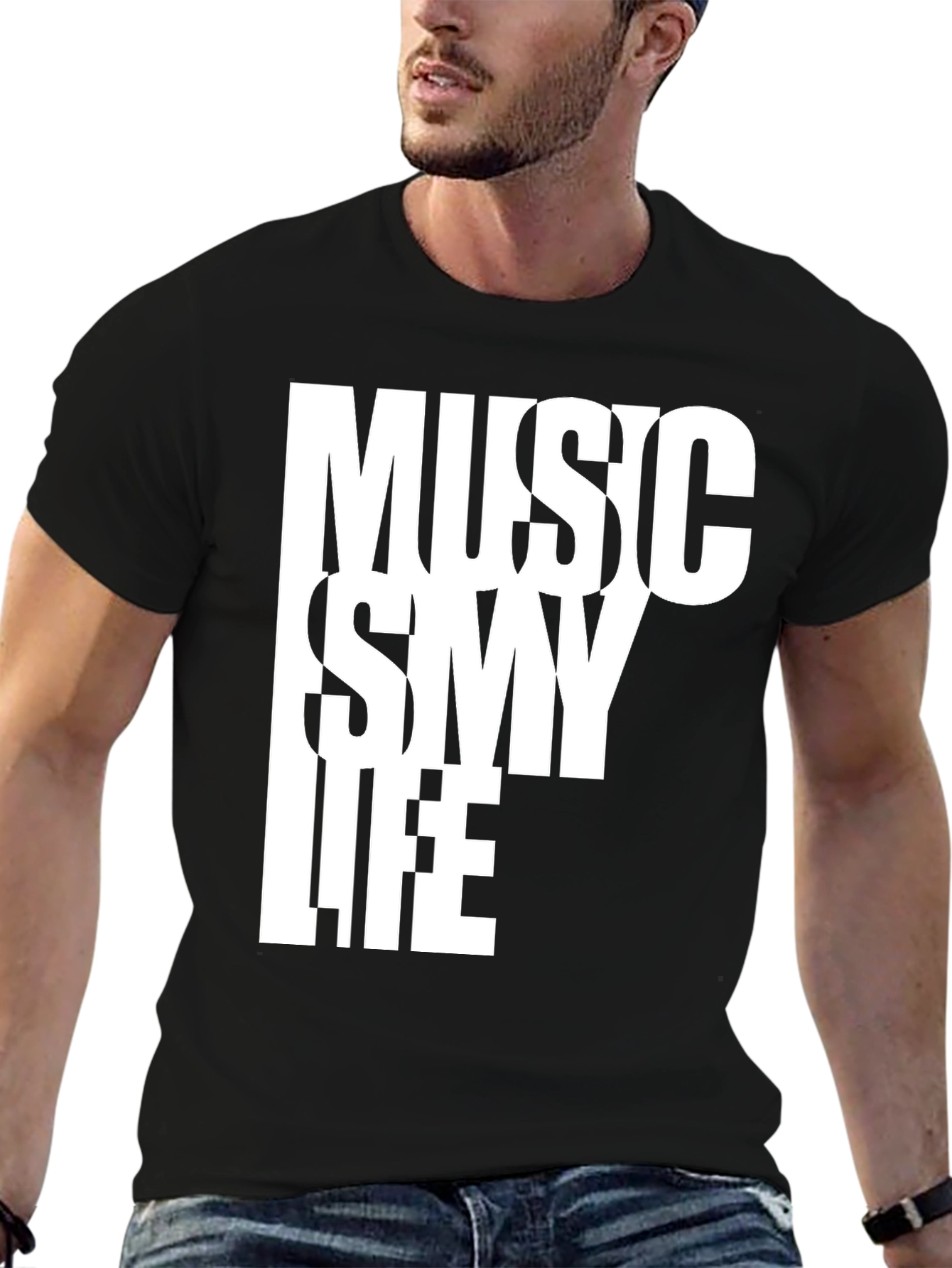 Black Music Is My Life Black T-Shirt view 6