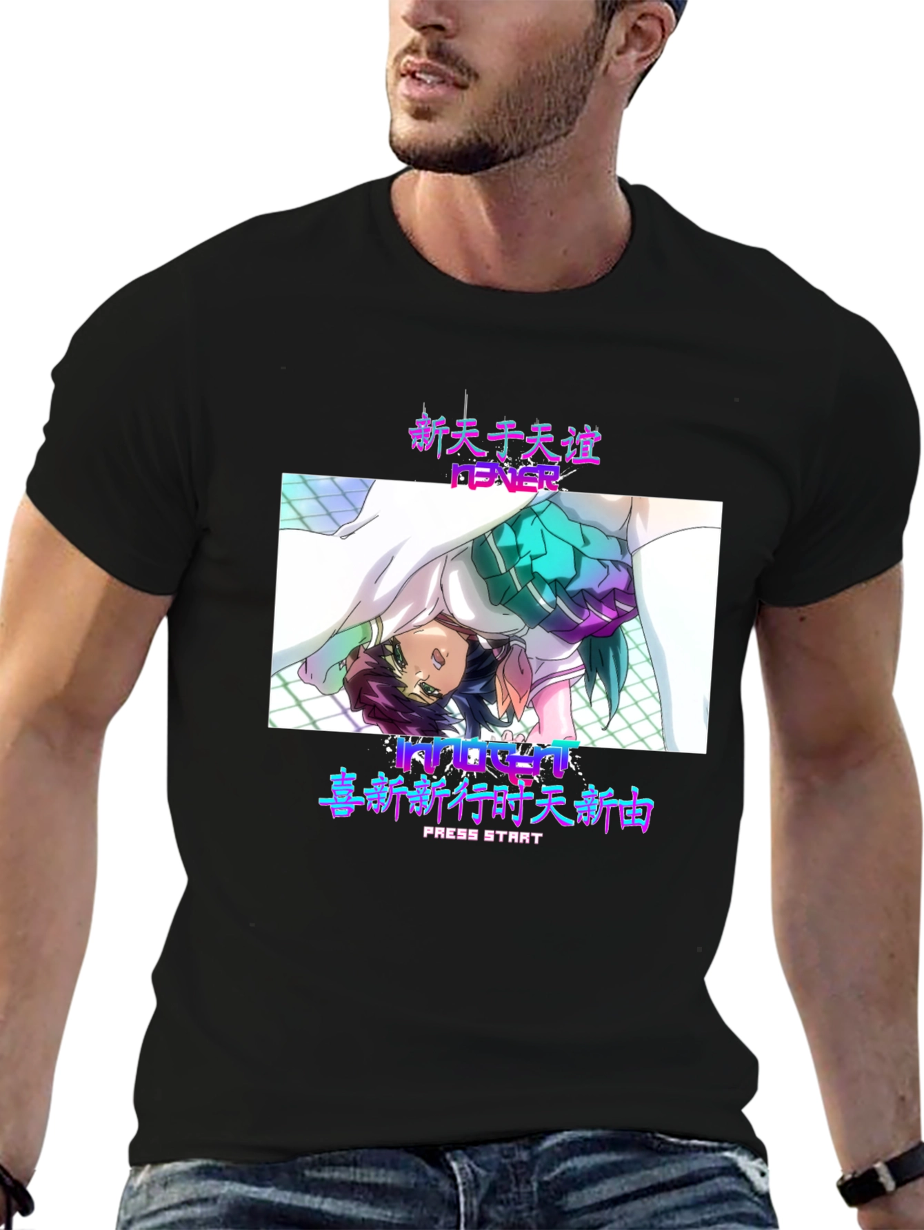 Black Anime Fever Black T-Shirt view 6