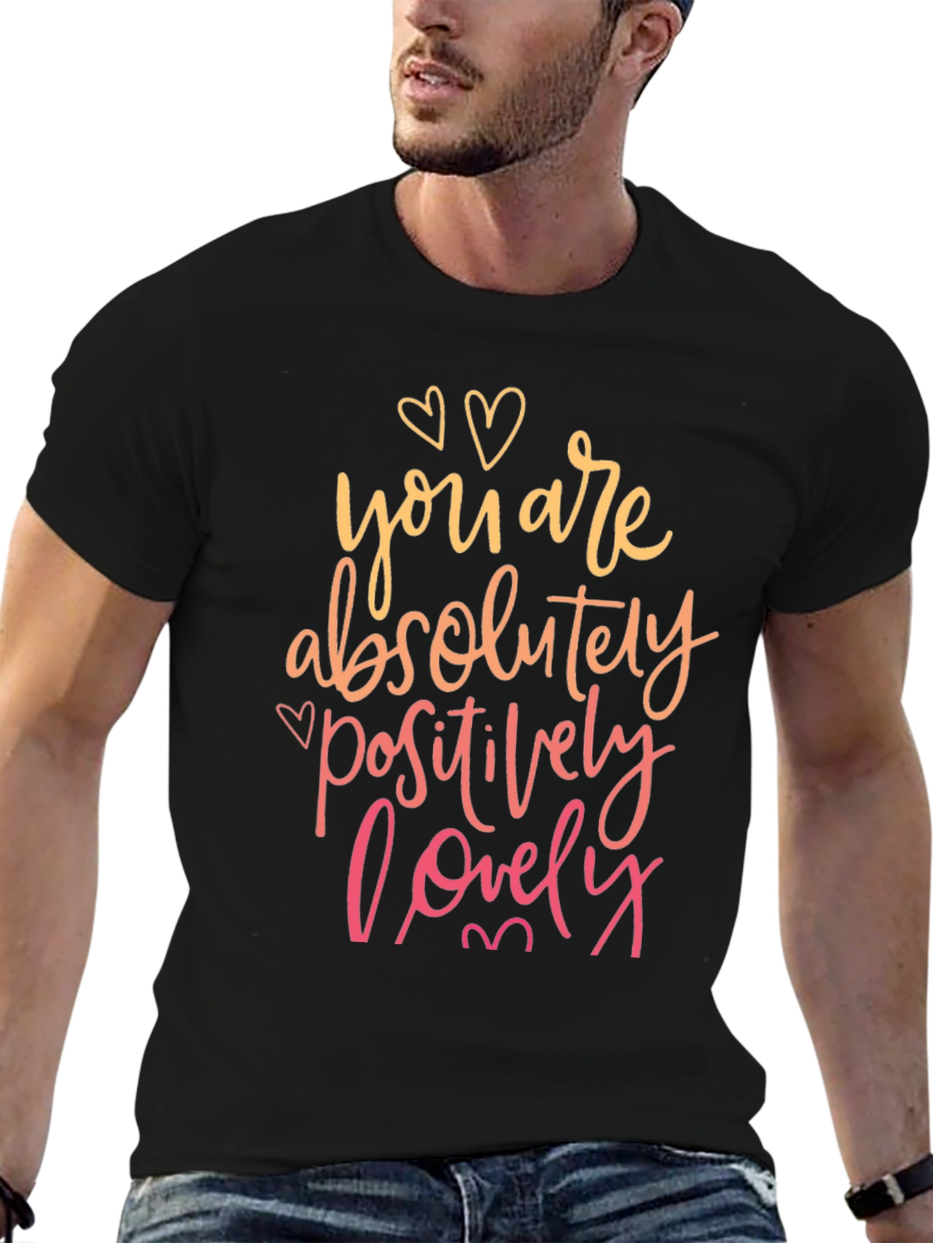 Black Lovely Graphic Tee - You Are Absolutely Positively Lovely view 6
