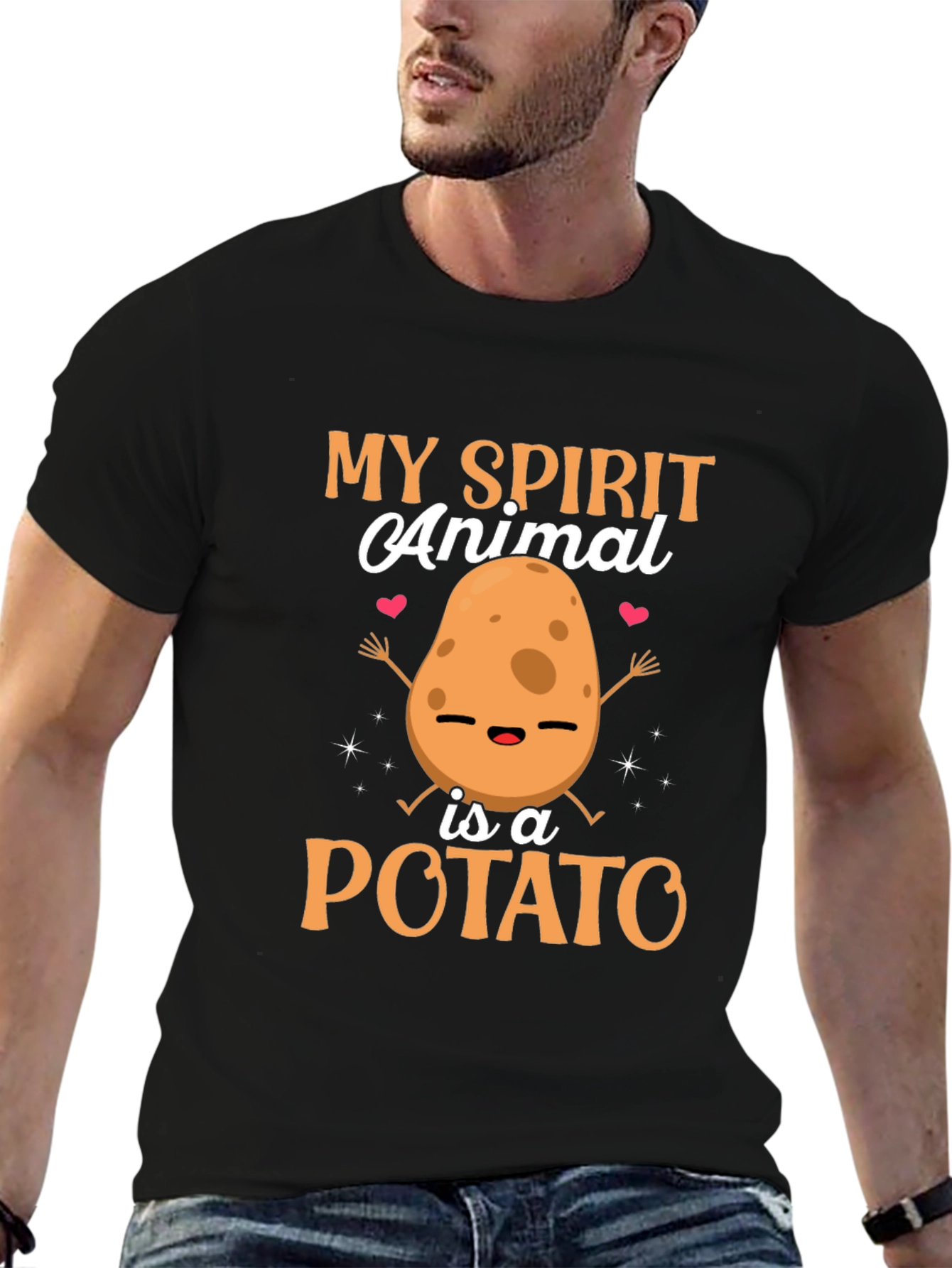 Black My Spirit Animal is a Potato T-Shirt view 6