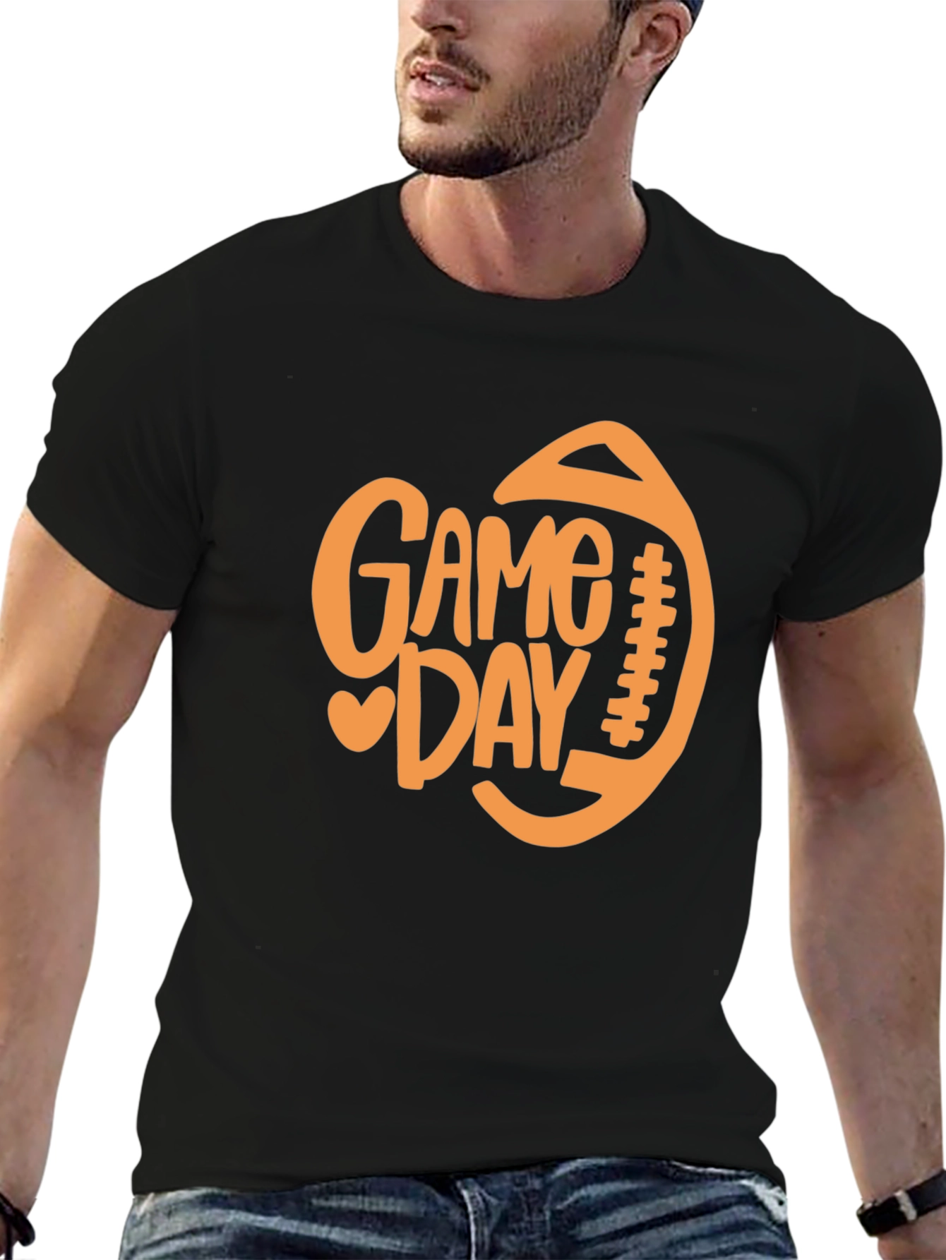 Black Game Day Football T-Shirt - Perfect for Sports Fans view 6