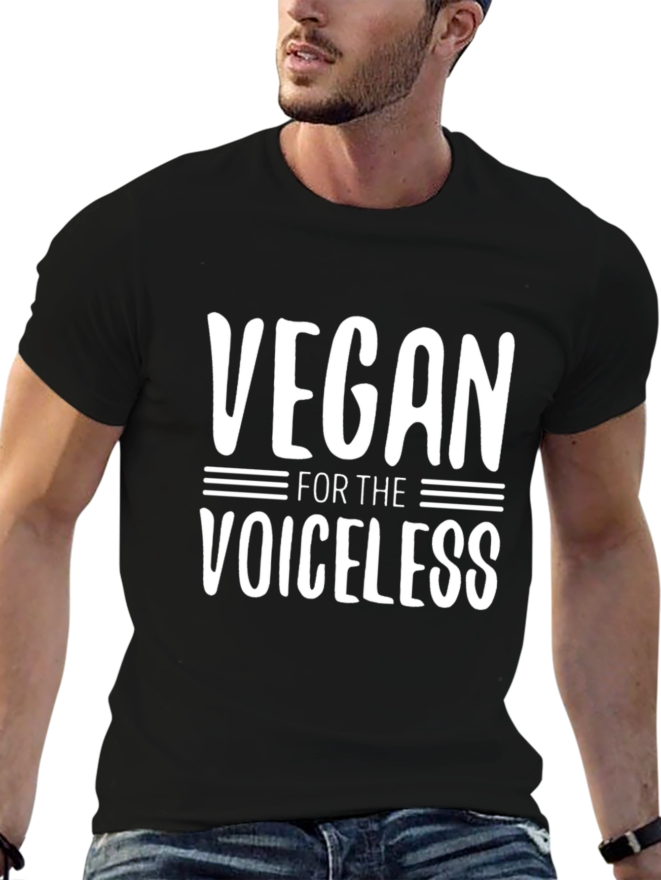 Black Vegan for the Voiceless Graphic Tee view 6