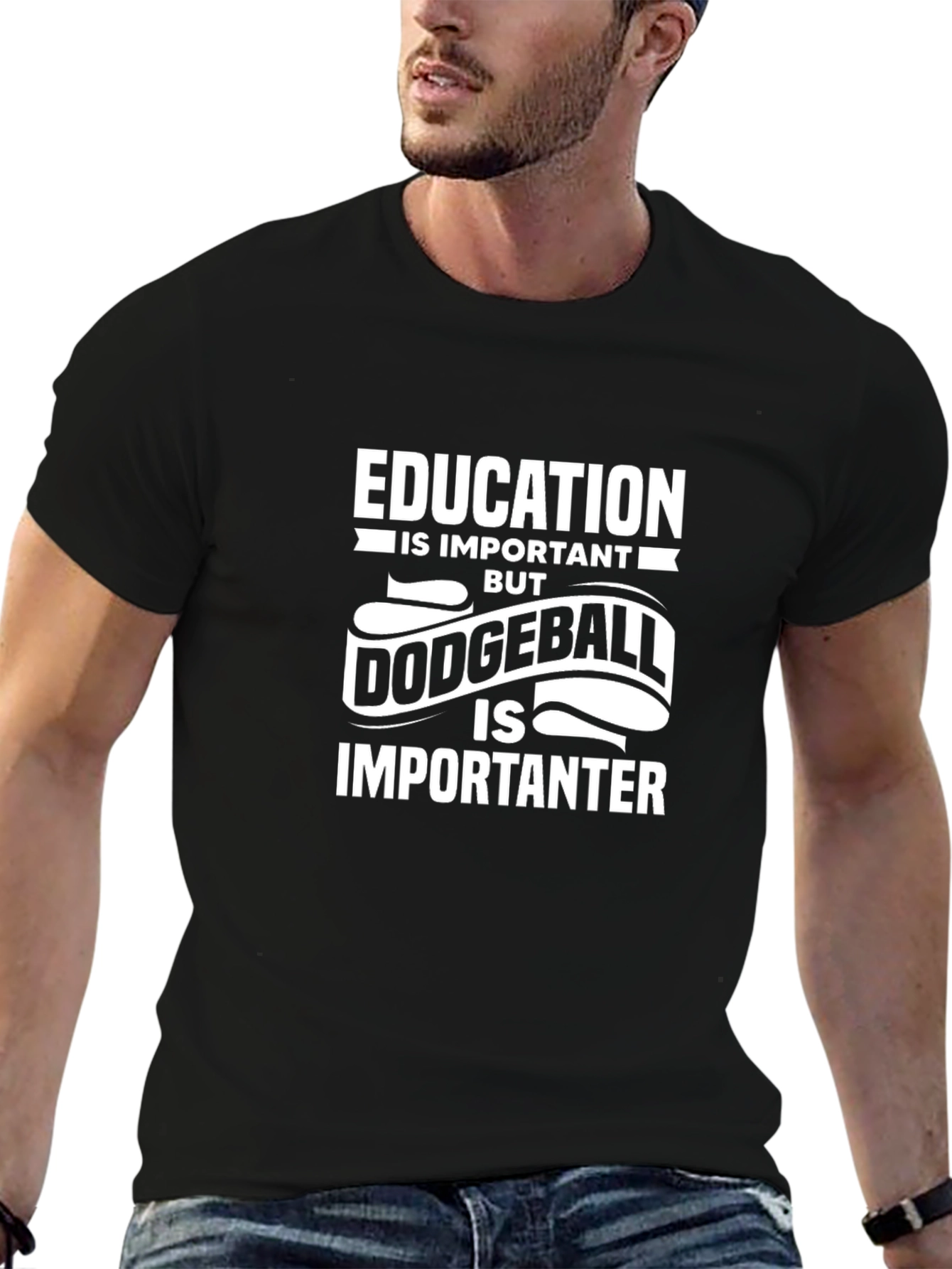 Black Education Dodgeball Graphic T-Shirt view 6