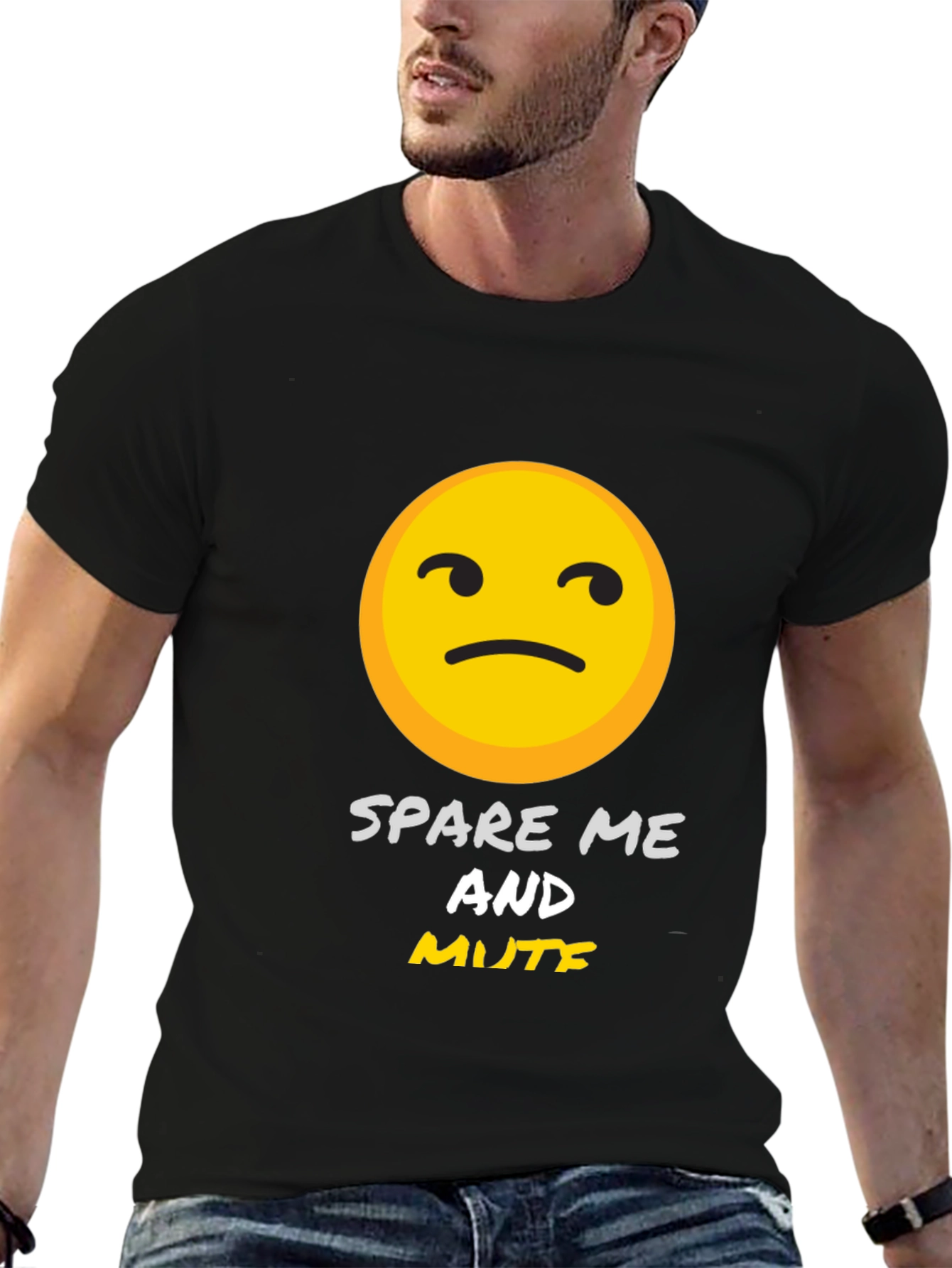 Black Spare Me and Mute Graphic T-Shirt view 6