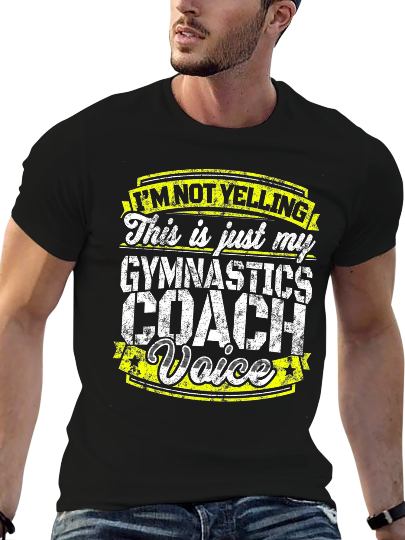 Black Gymnastics Coach Voice Graphic T-Shirt view 6