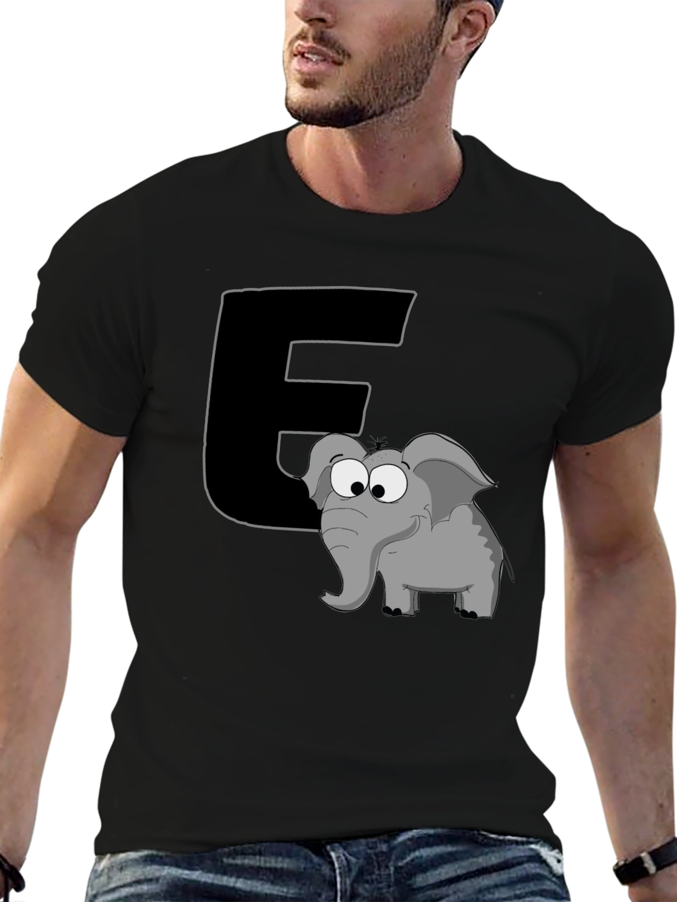 Black Elephant 'E' T-Shirt view 6
