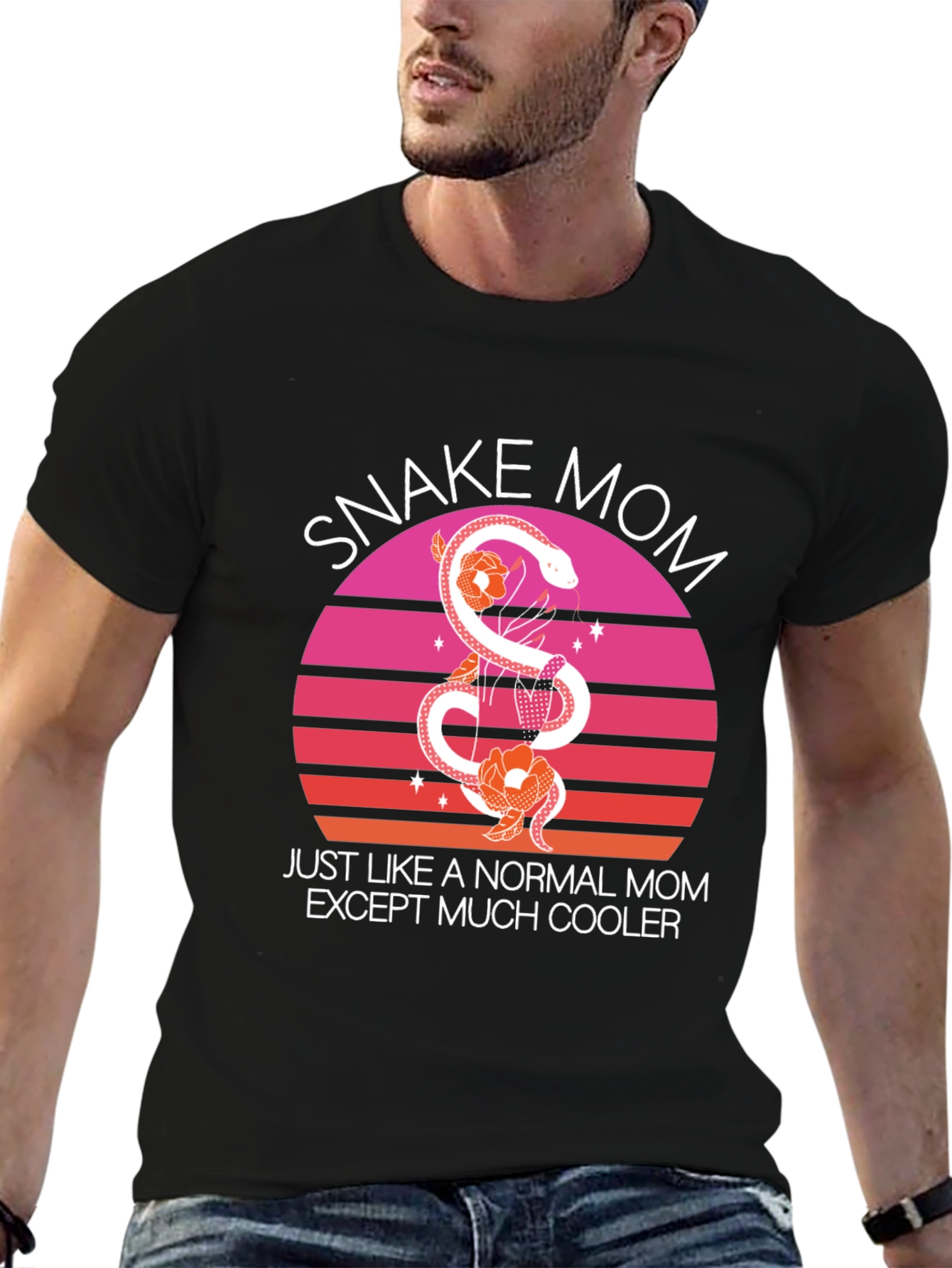 Black Snake Mom Graphic Tee - Unique Reptile Lover Gift view 6