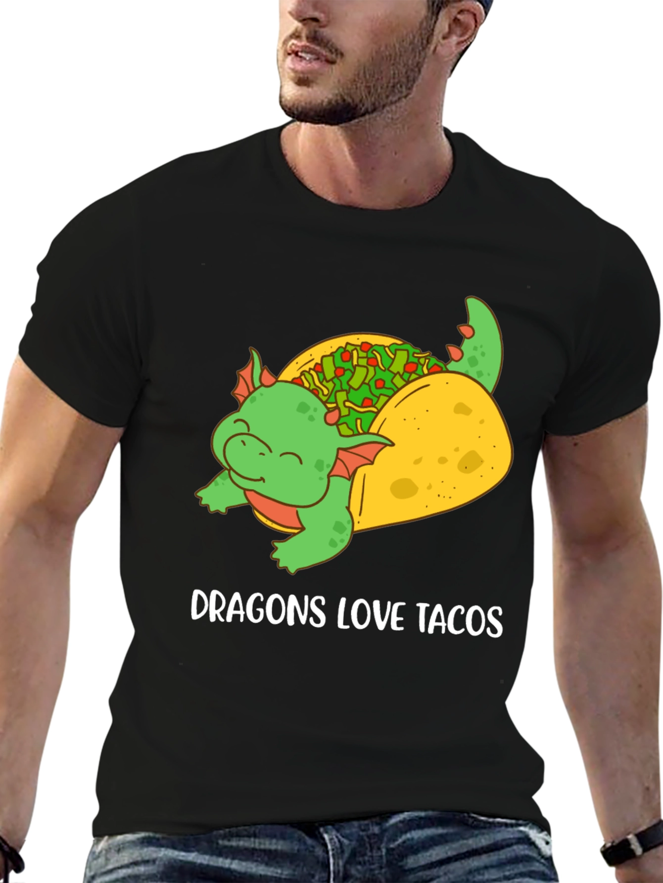 Black Dragon Loves Tacos Graphic Tee view 6