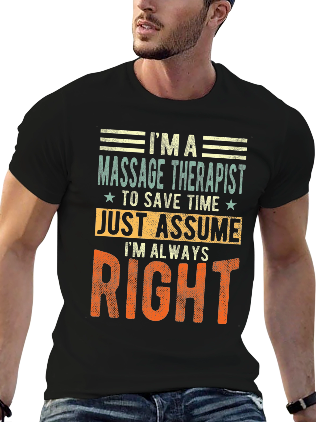 Black Massage Therapist Always Right T-Shirt view 6
