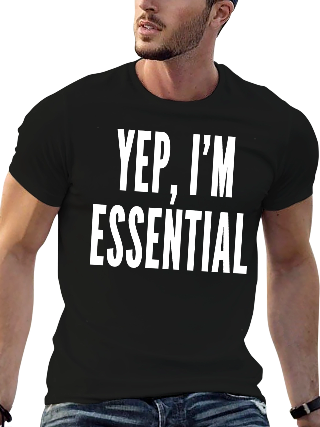 Black Yep, I'm Essential Black T-Shirt view 6