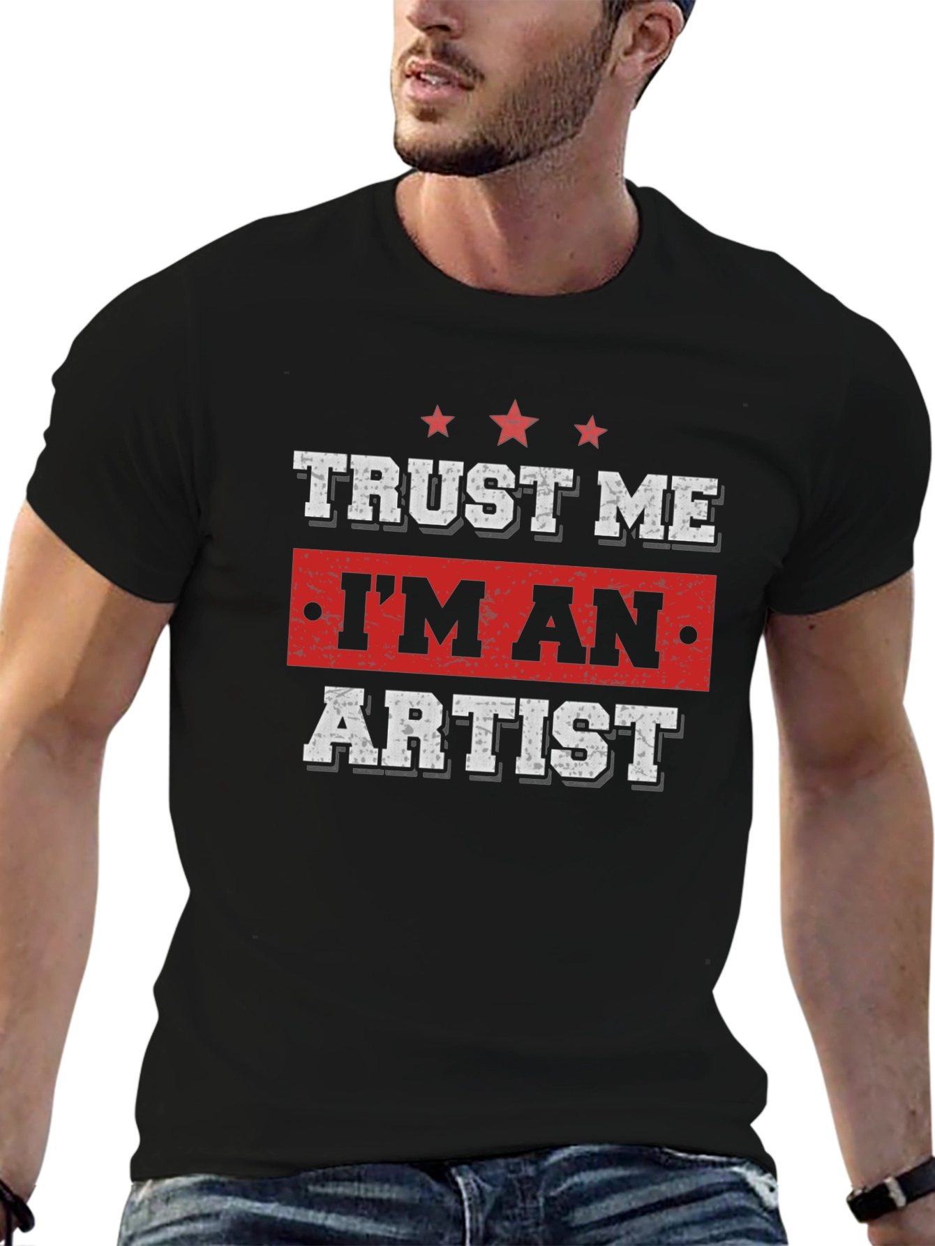 Black Trust Me I'm An Artist Black T-Shirt view 6