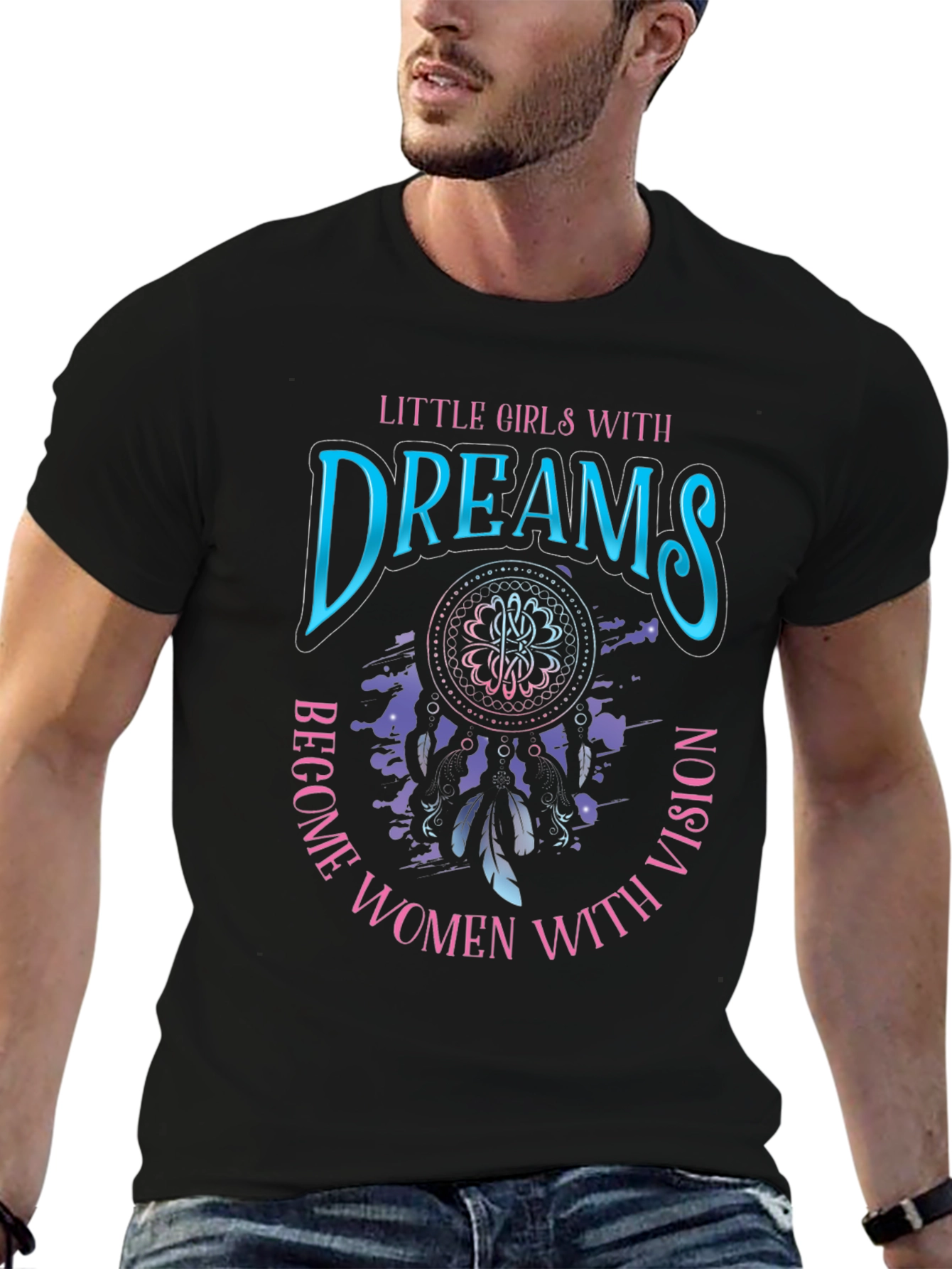 Black Dreams Vision Black T-Shirt view 6