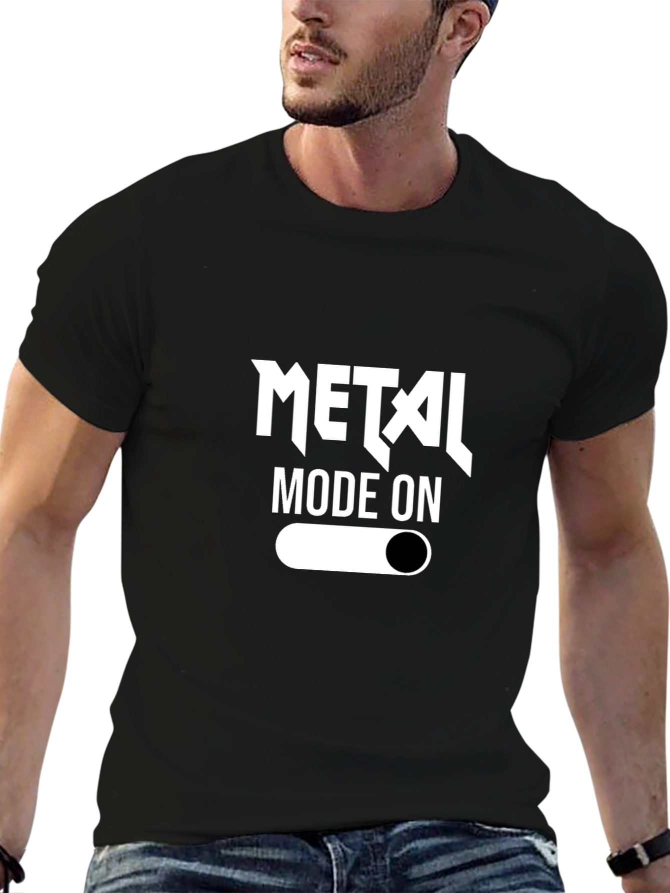 Black Metal Mode On Black T-Shirt view 6
