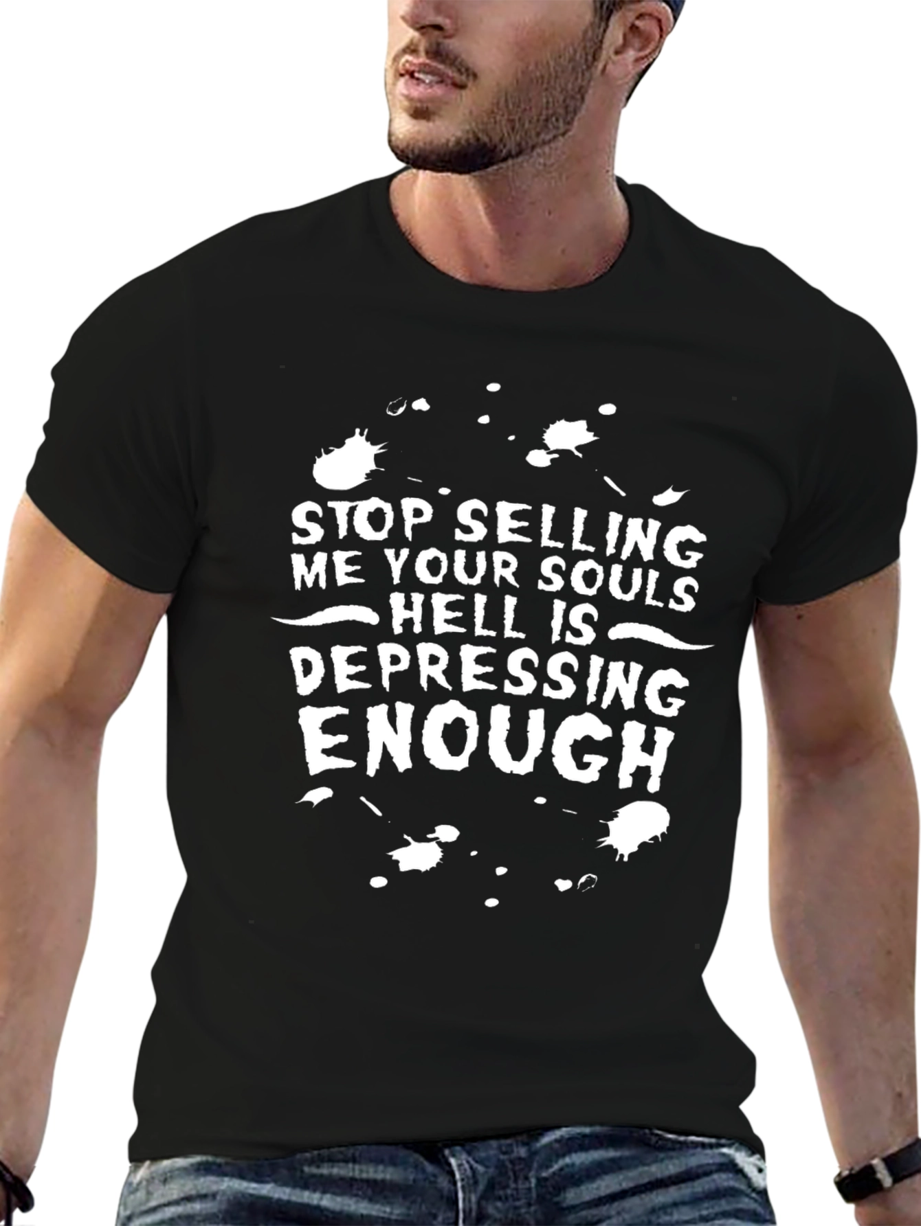 Black Stop Selling Souls Graphic T-Shirt view 6