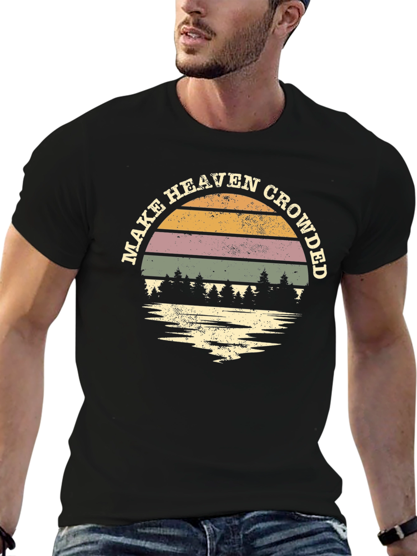 Black Make Heaven Crowded T-Shirt, Black view 6