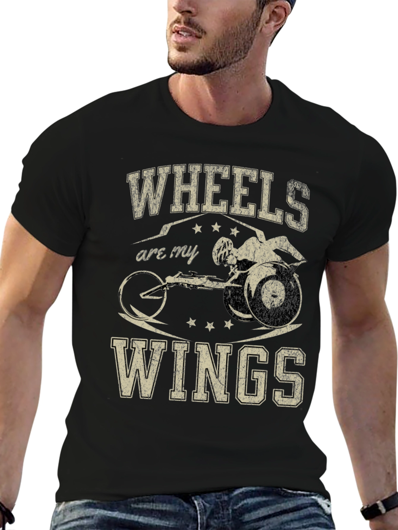 Black Wheels Are My Wings T-Shirt view 6