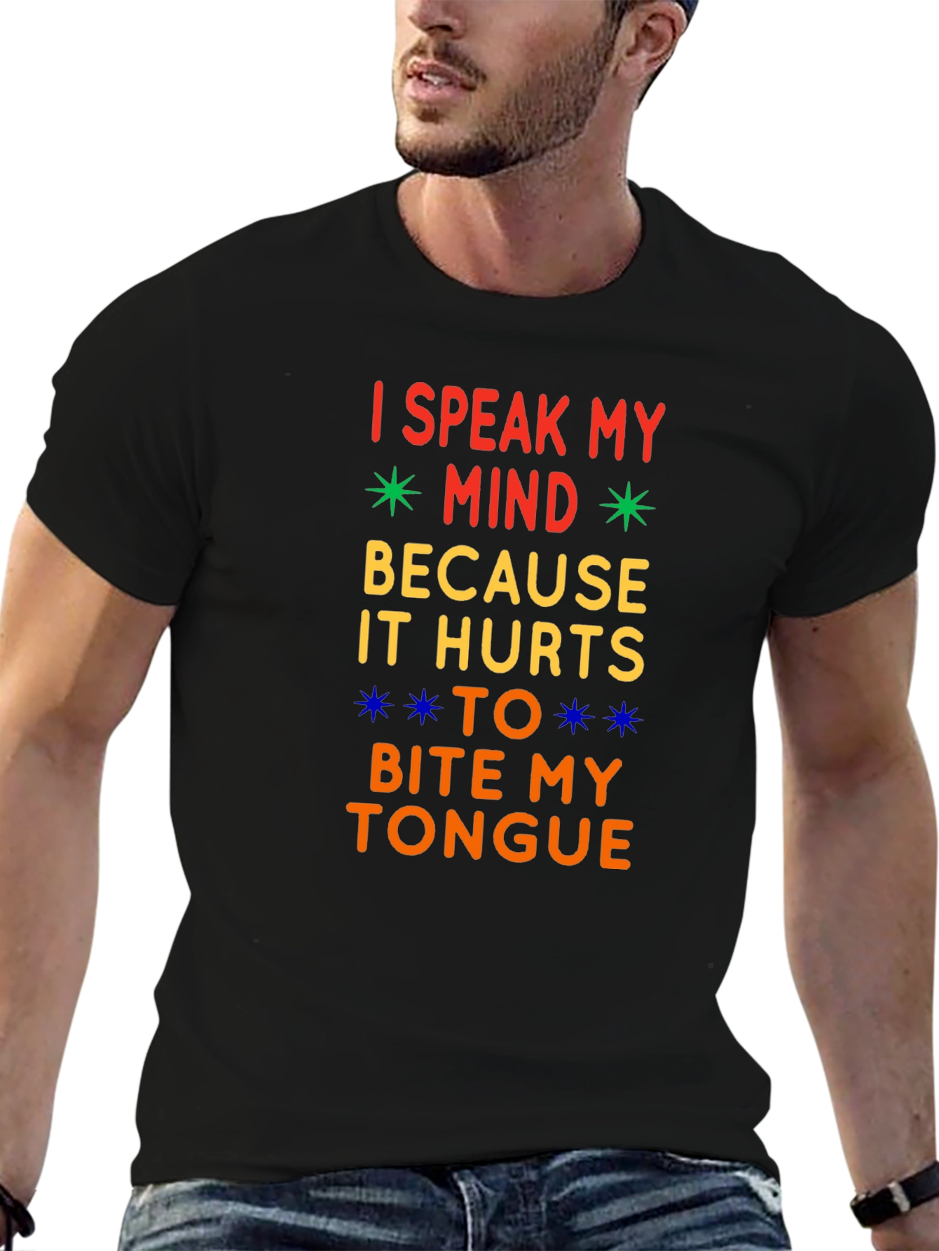 Black Speak My Mind Men's Graphic Tee view 6