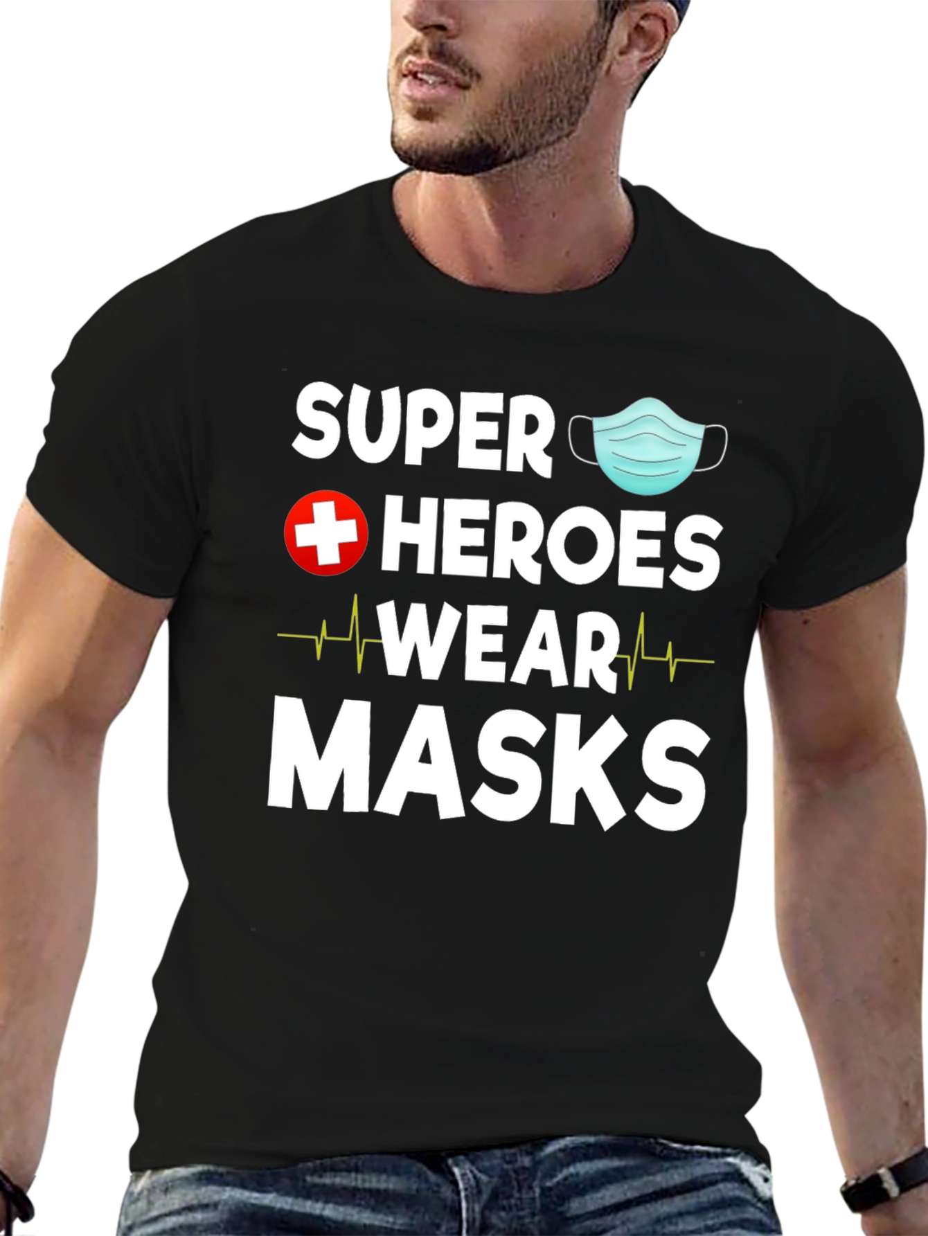 Black Super Heroes Wear Masks T-Shirt view 6