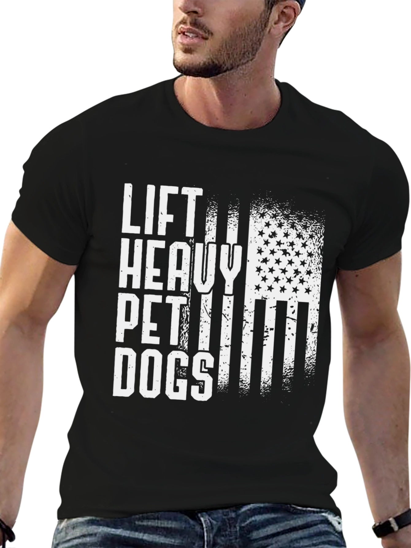 Black Lift Heavy Pet Dogs T-Shirt view 6