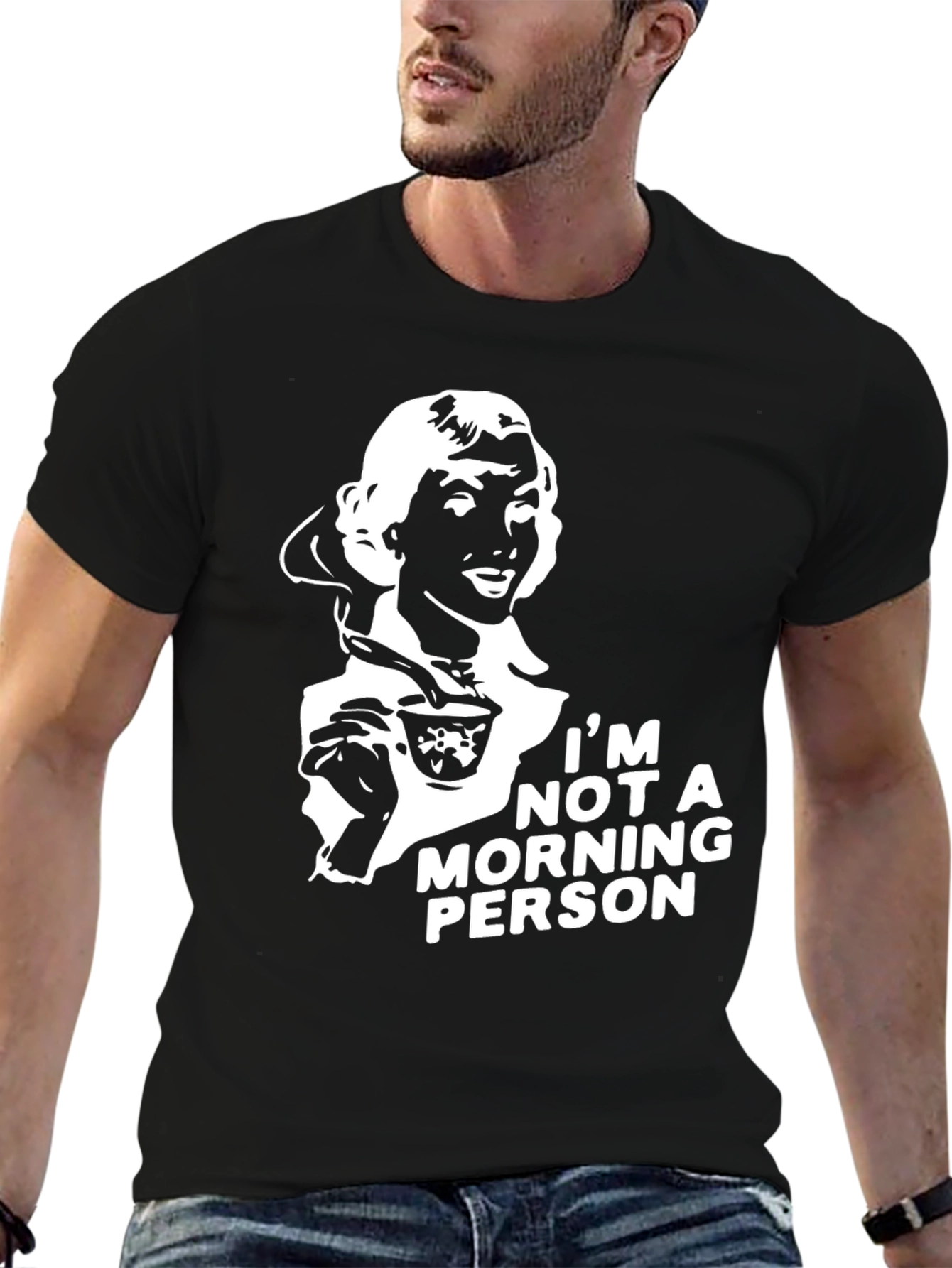 Black I'm Not a Morning Person Graphic Tee view 6