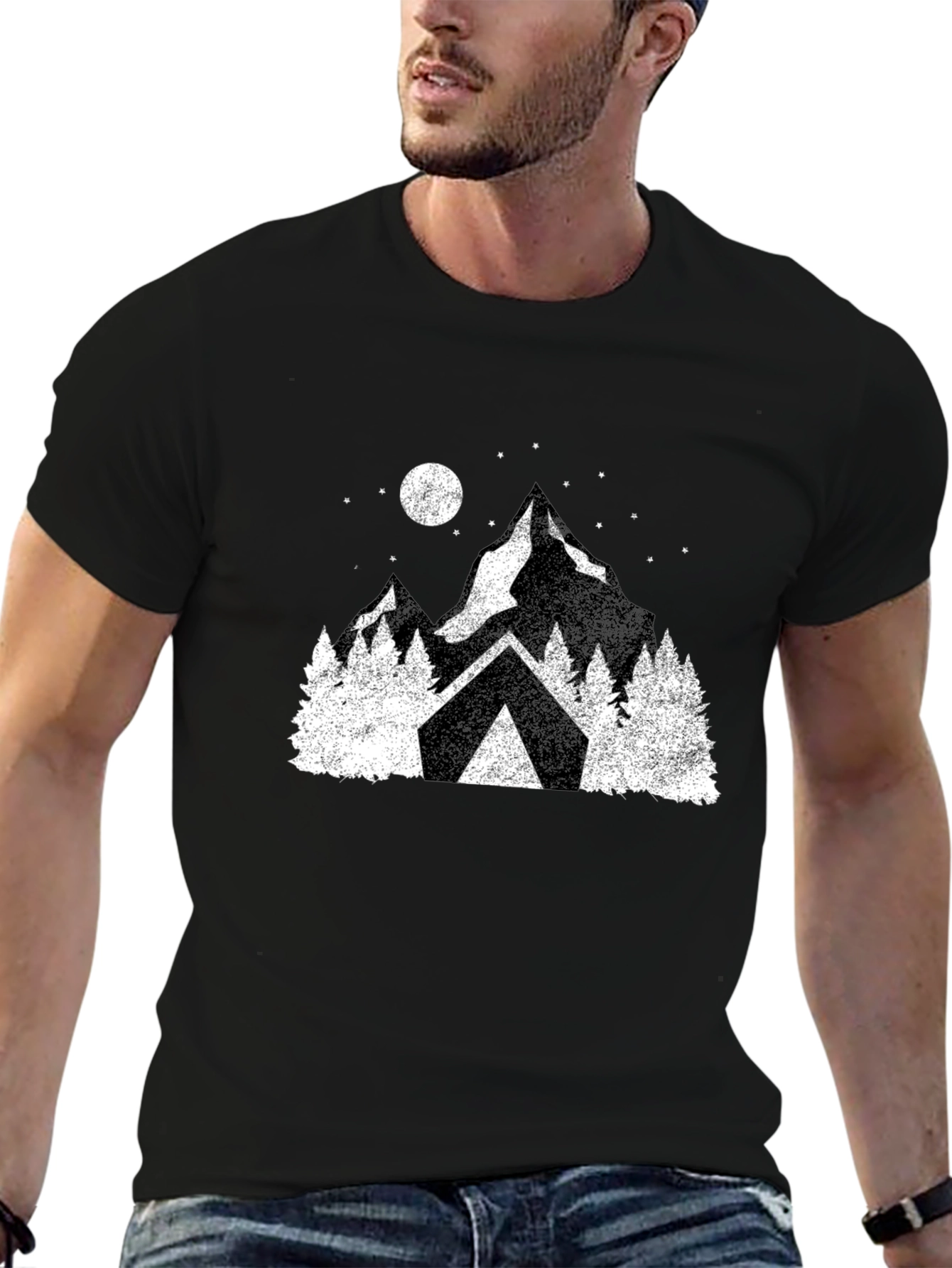 Black Mountain Camping Graphic Tee - Black view 6