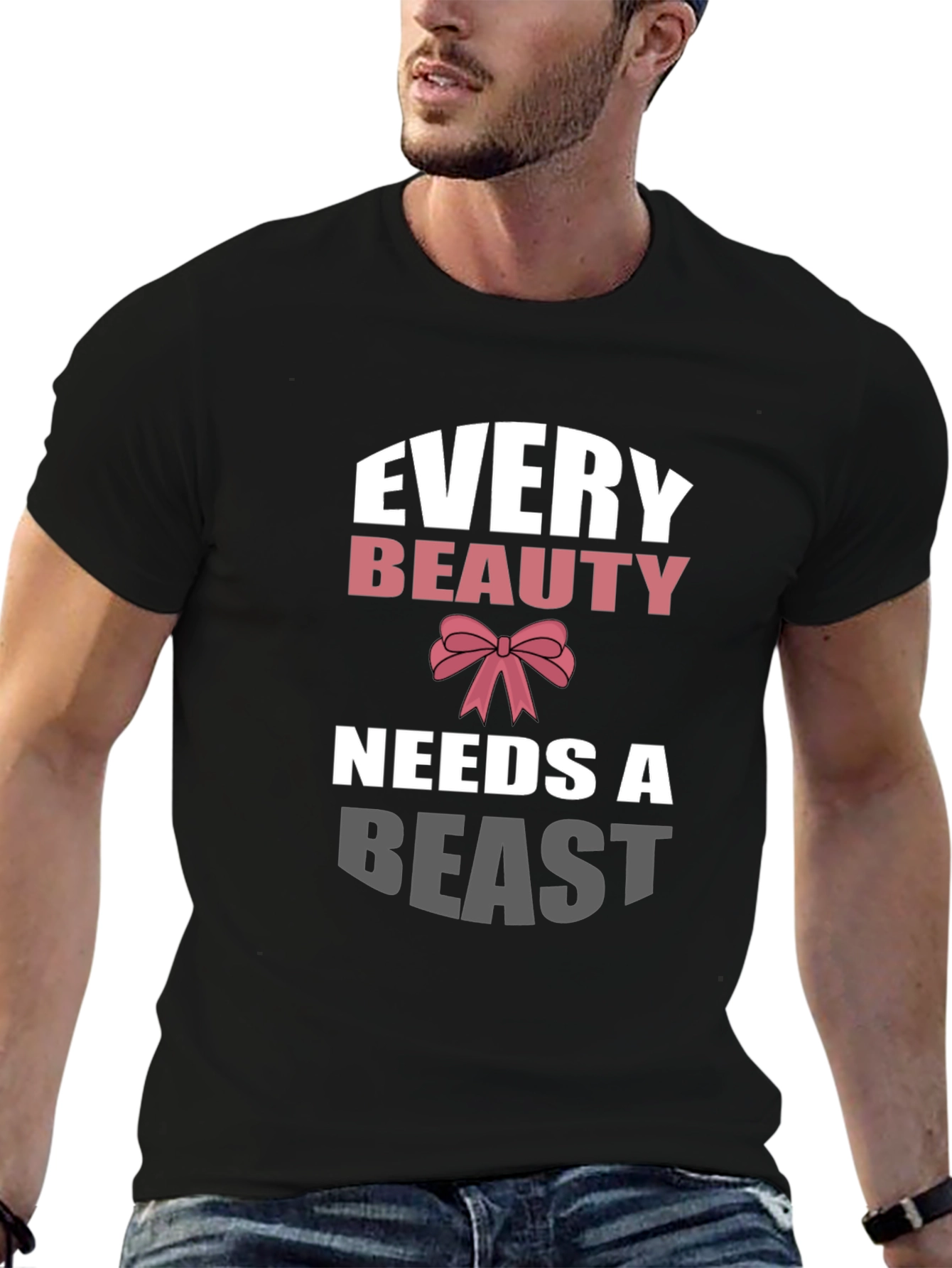 Black Every Beauty Needs a Beast Graphic Tee view 6