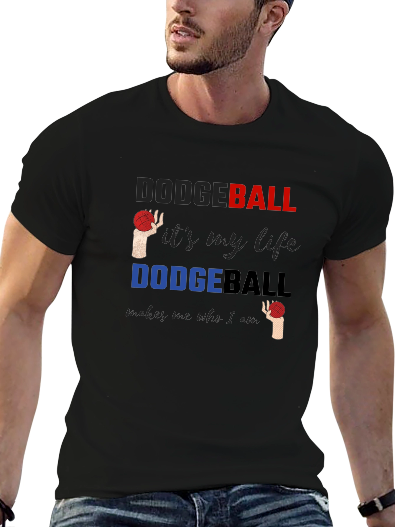 Black Dodgeball Life T-Shirt - Soft Cotton Tee view 6