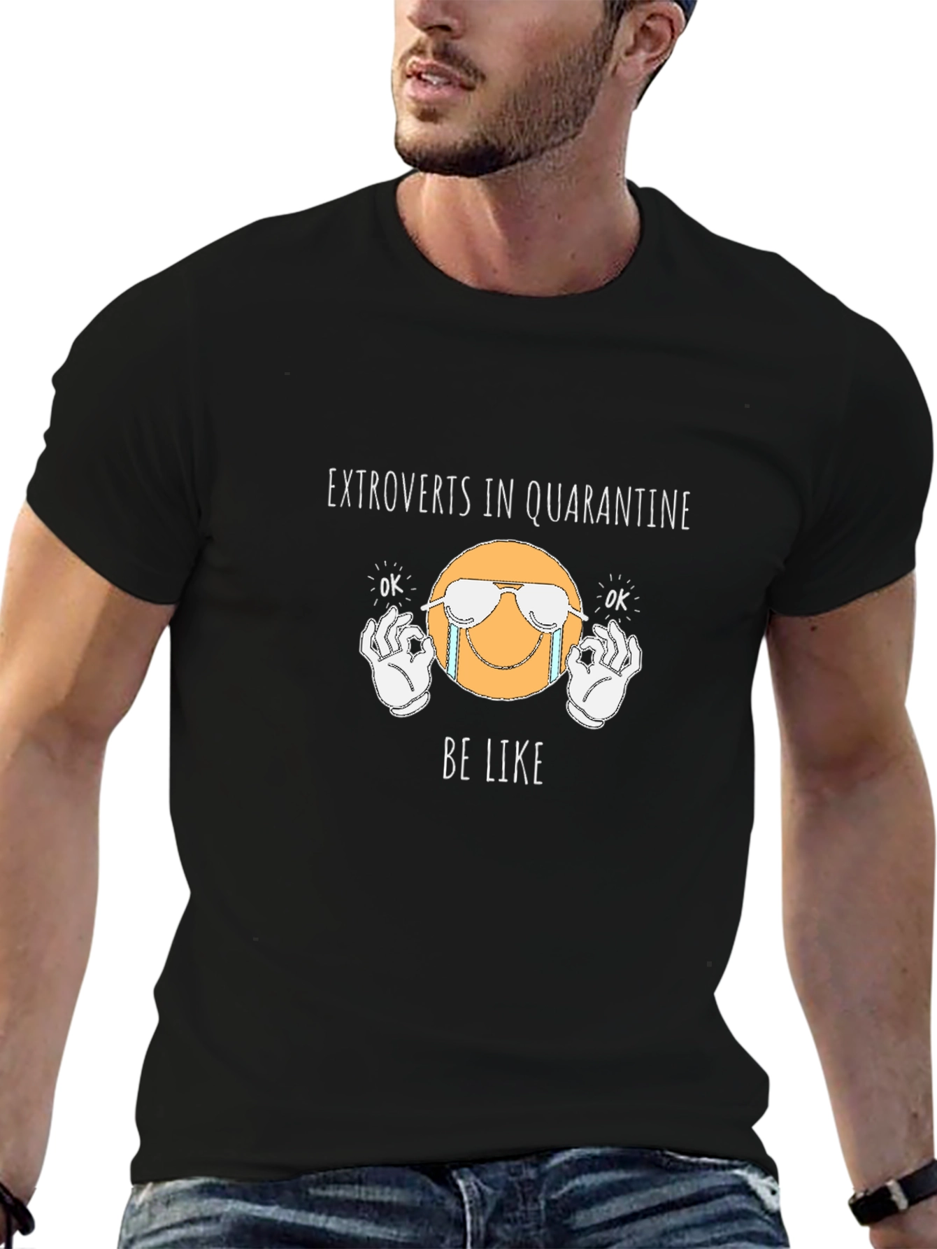 Black Extroverts in Quarantine T-Shirt view 6