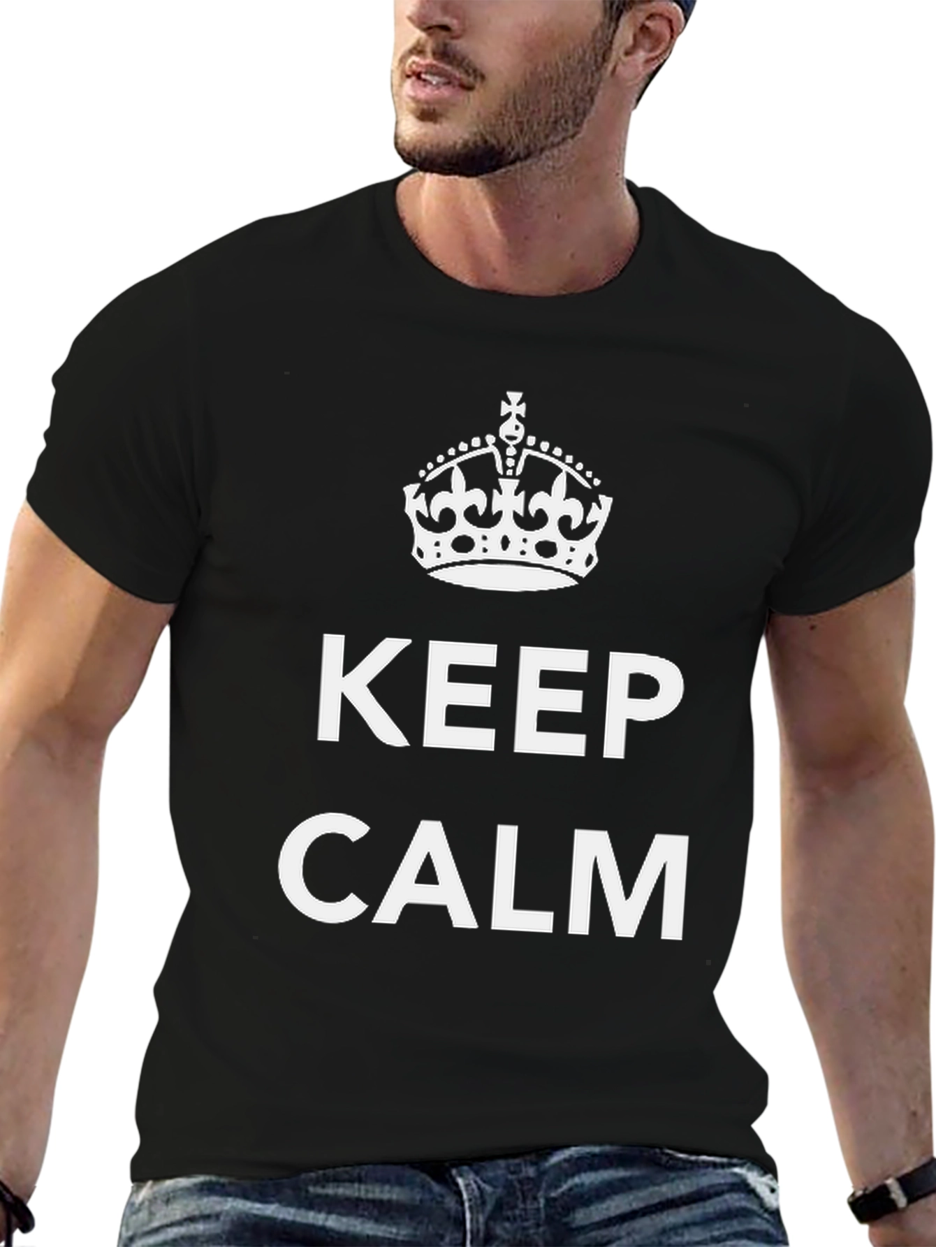 Black Keep Calm Graphic T-Shirt view 6