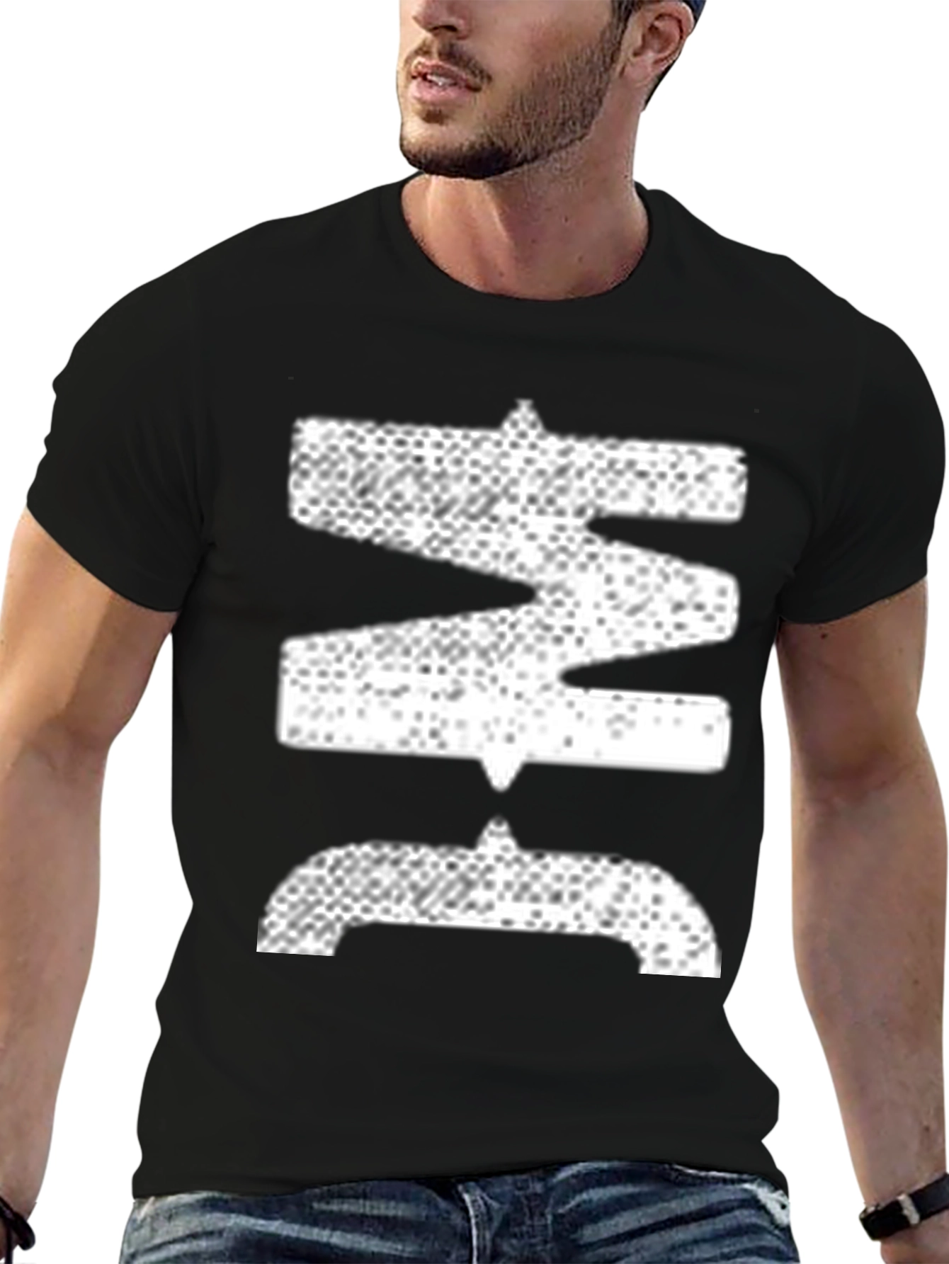 Black Abstract Graphic Print Black T-Shirt view 6