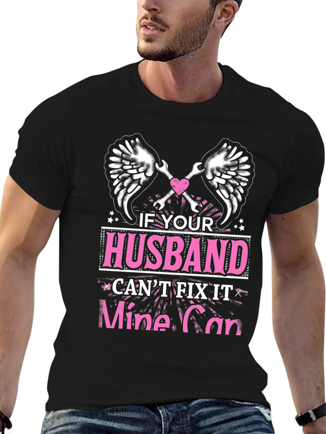 Black Husband Can't Fix It? Mine Can T-Shirt view 6