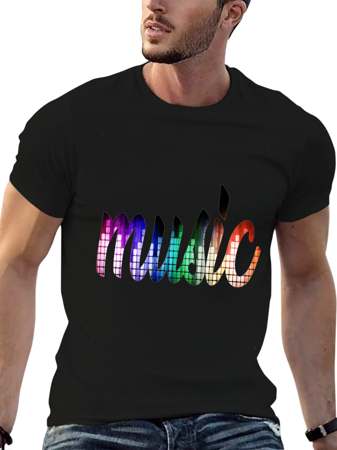 Black Music Graphic Black T-Shirt view 6