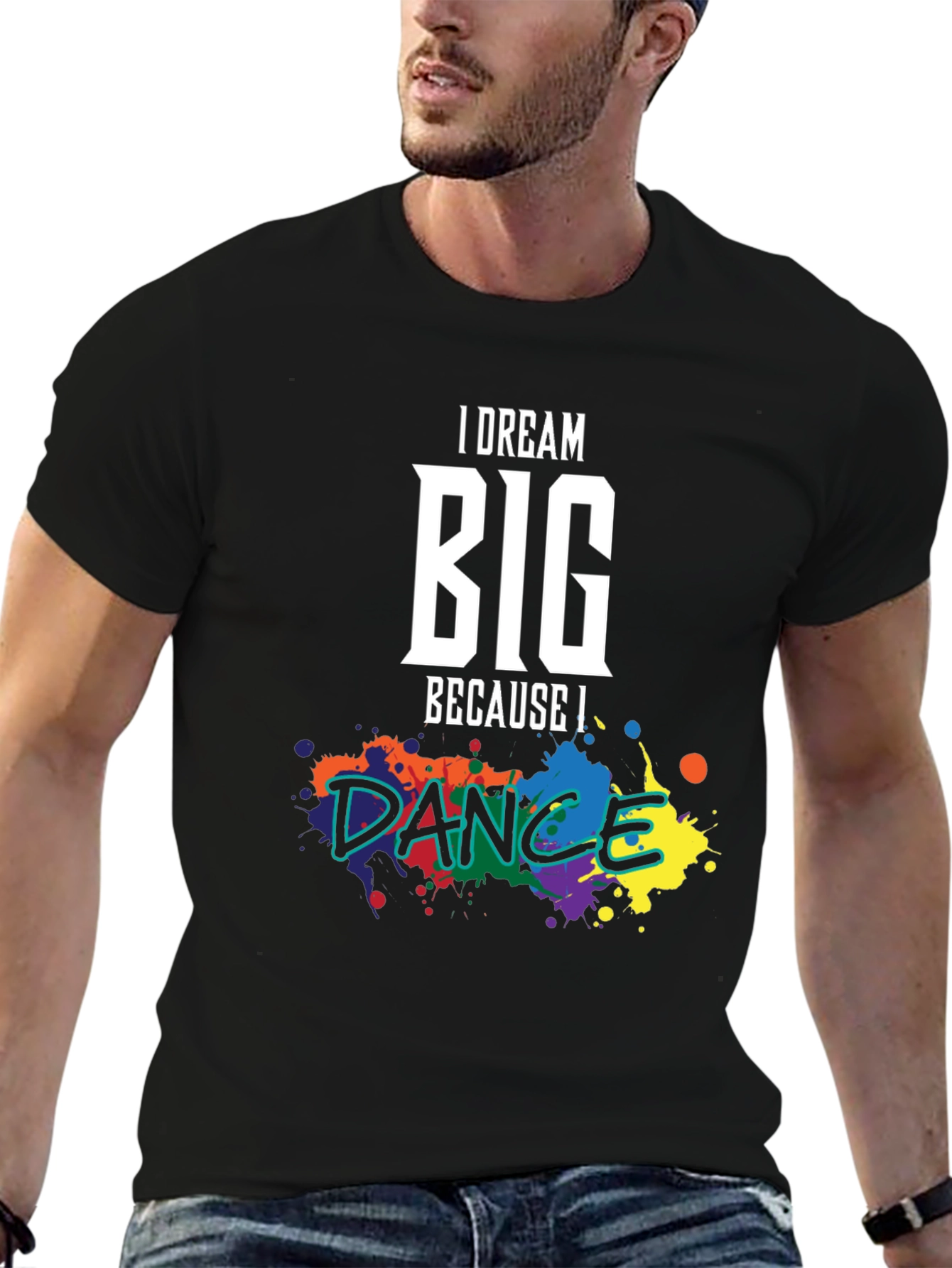Black Dream Big Dance T-Shirt: Inspirational Graphic Tee view 6