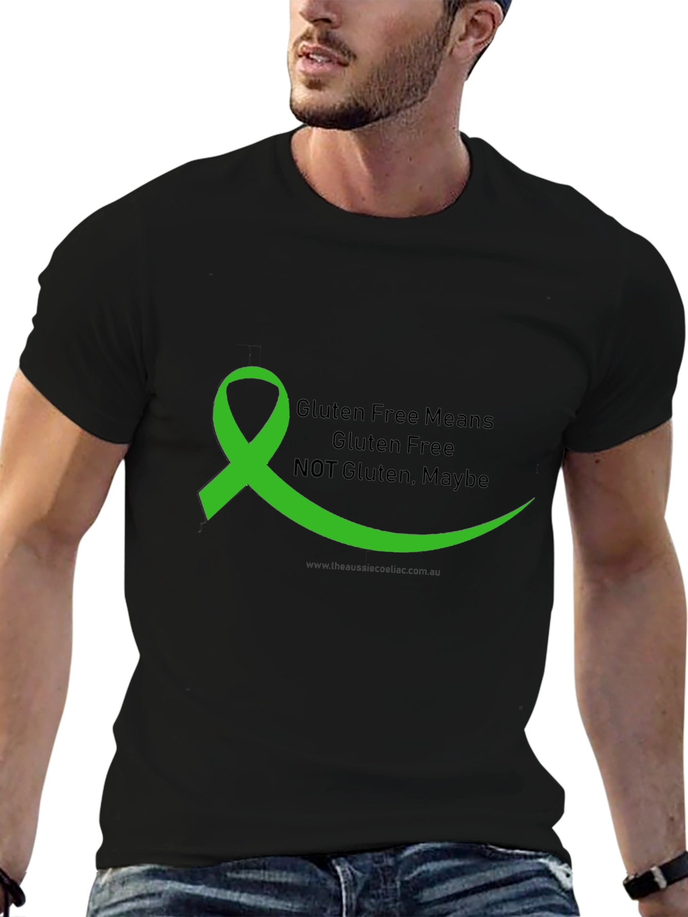 Gluten Free Awareness T-Shirt - Green Ribbon Design - 6