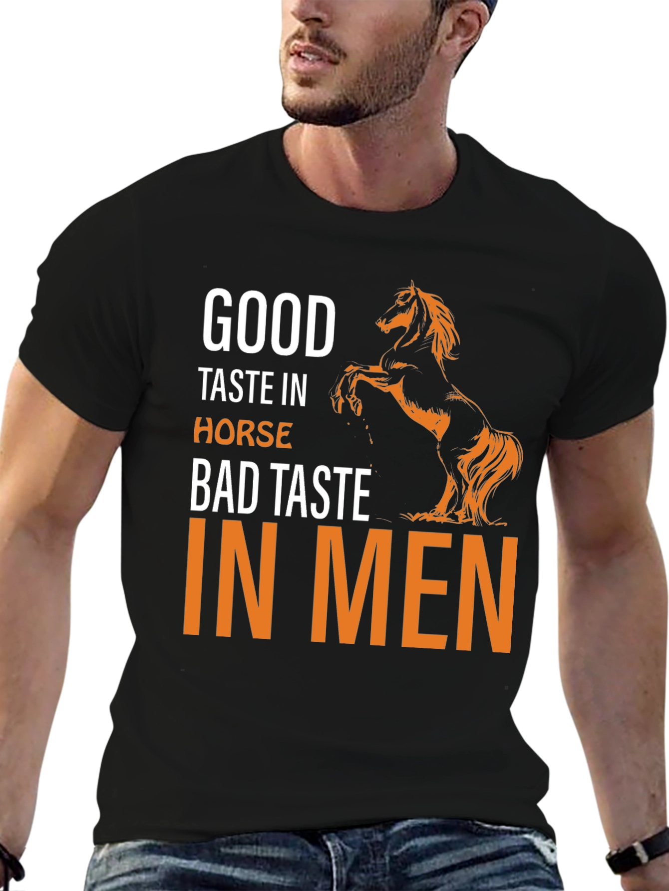 Black Humorous Horse Lover T-Shirt view 6