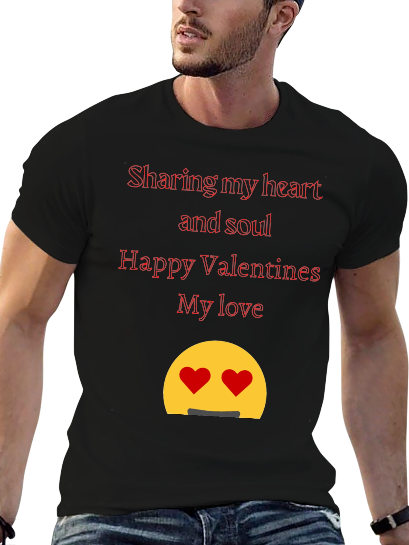 Black Valentine's Day Heart & Soul Black T-Shirt view 6