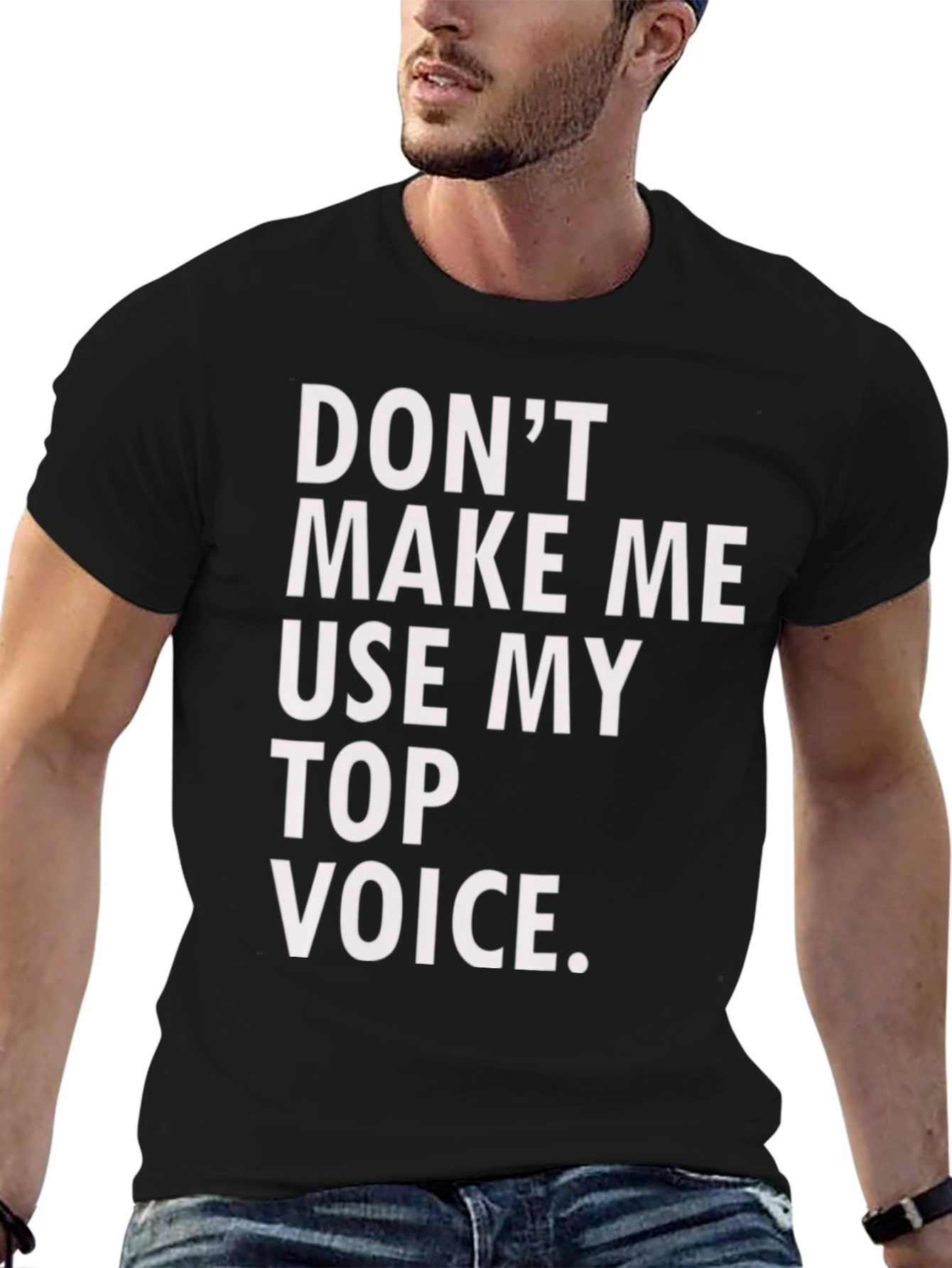 Black Funny Top Voice Black T-Shirt view 6