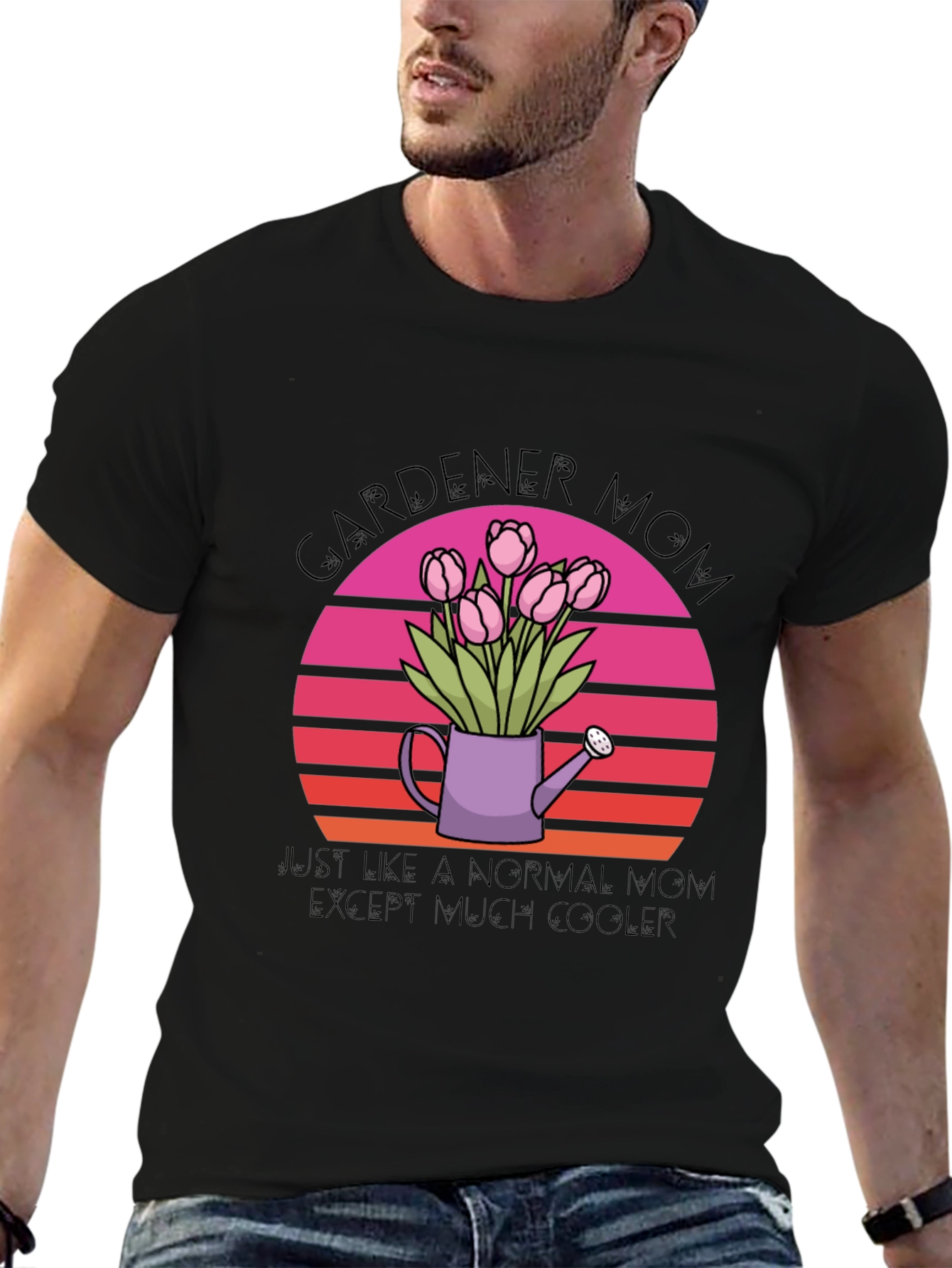 Black Gardener Mom T-Shirt - Unique Gift for Plant Loving Moms view 6